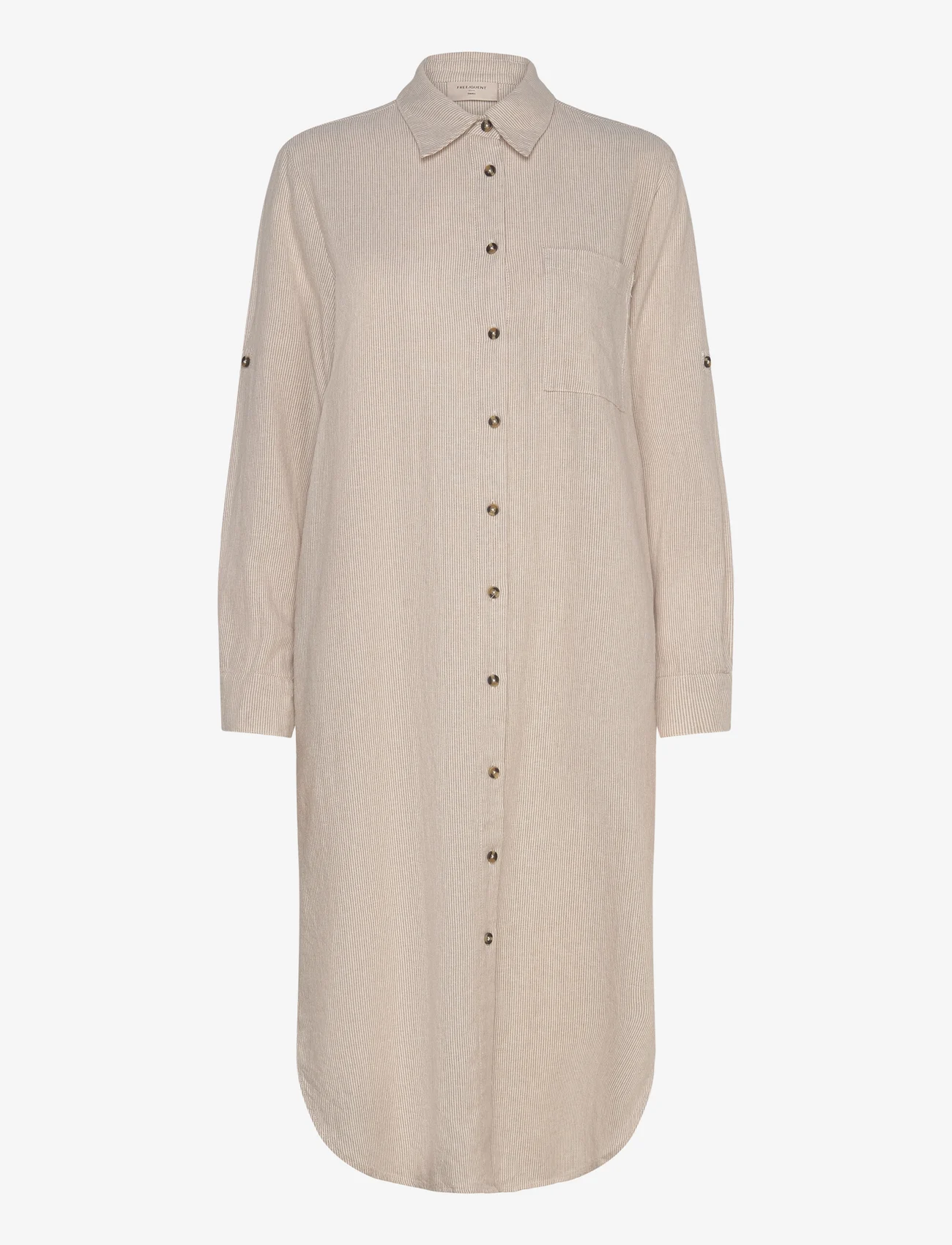 FREE/QUENT - FQLAVA-DRESS - robes chemises - simply taupe w. off-white - 0