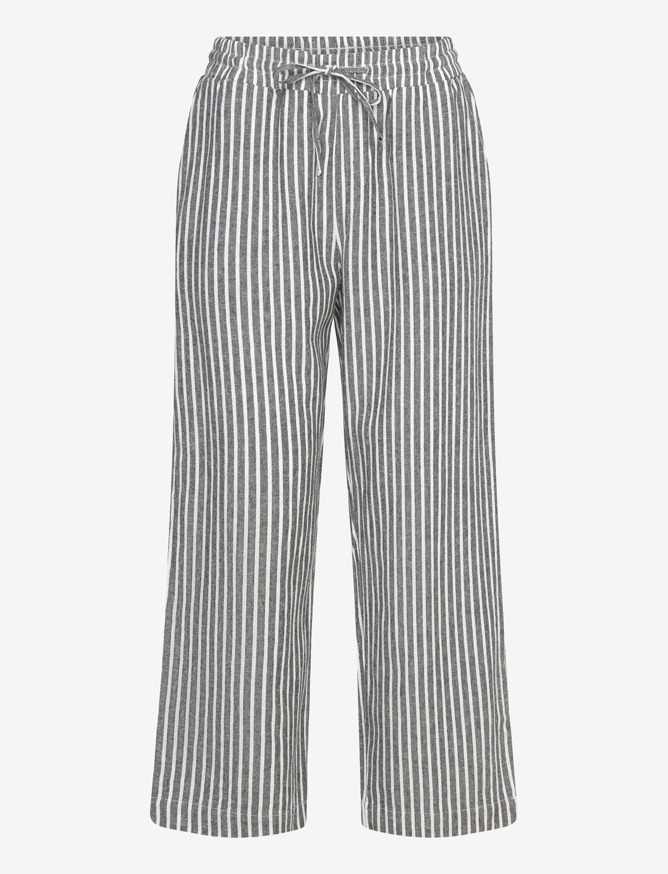 FREE/QUENT - FQLAVA-PANTS - spodnie lniane - black w. off-white - 0