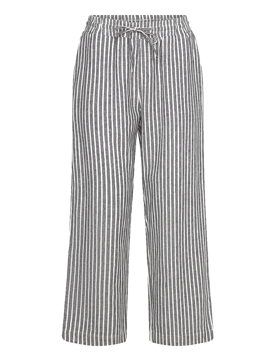 FREE/QUENT - FQLAVA-PANTS - leinenhosen - black w. off-white - 0