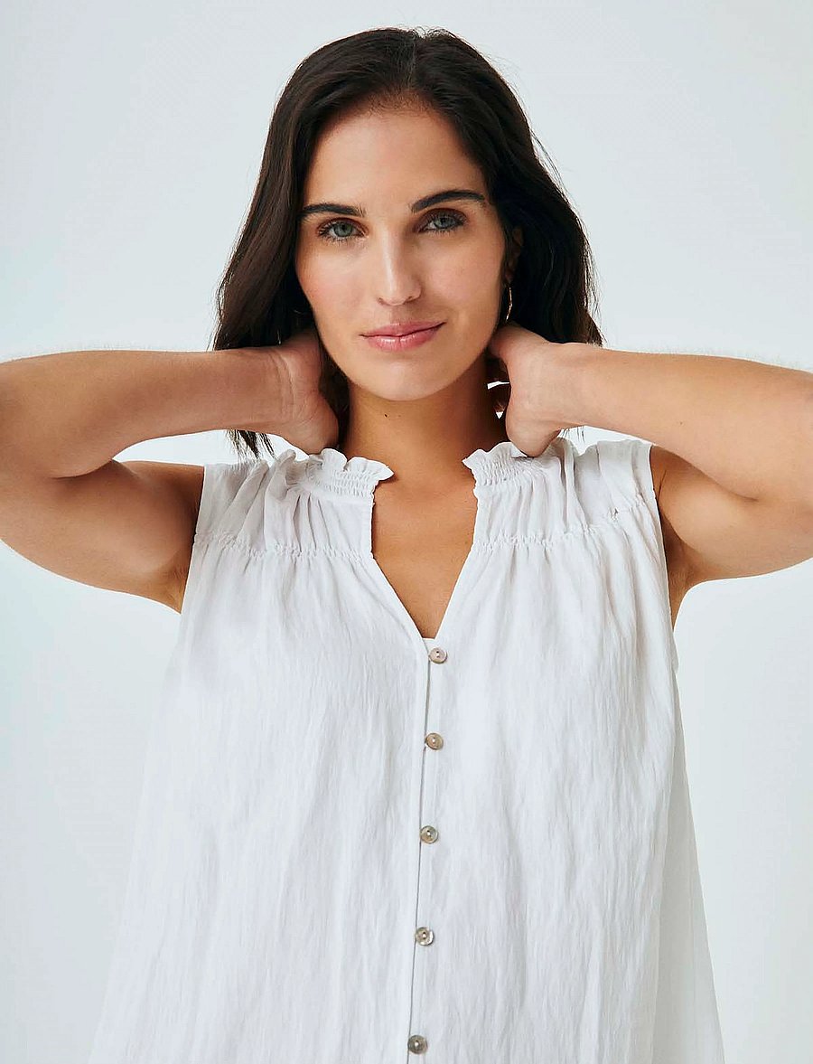 FREE/QUENT - FQESALLY-BLOUSE - kortærmede skjorter - brilliant white - 0