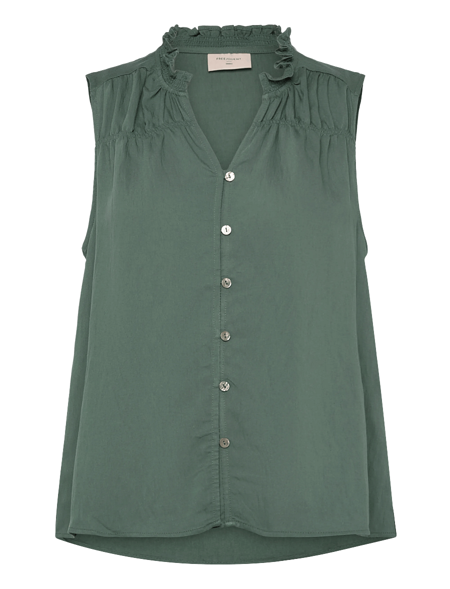 FREE/QUENT - FQESALLY-BLOUSE - kortærmede skjorter - dark forest - 1