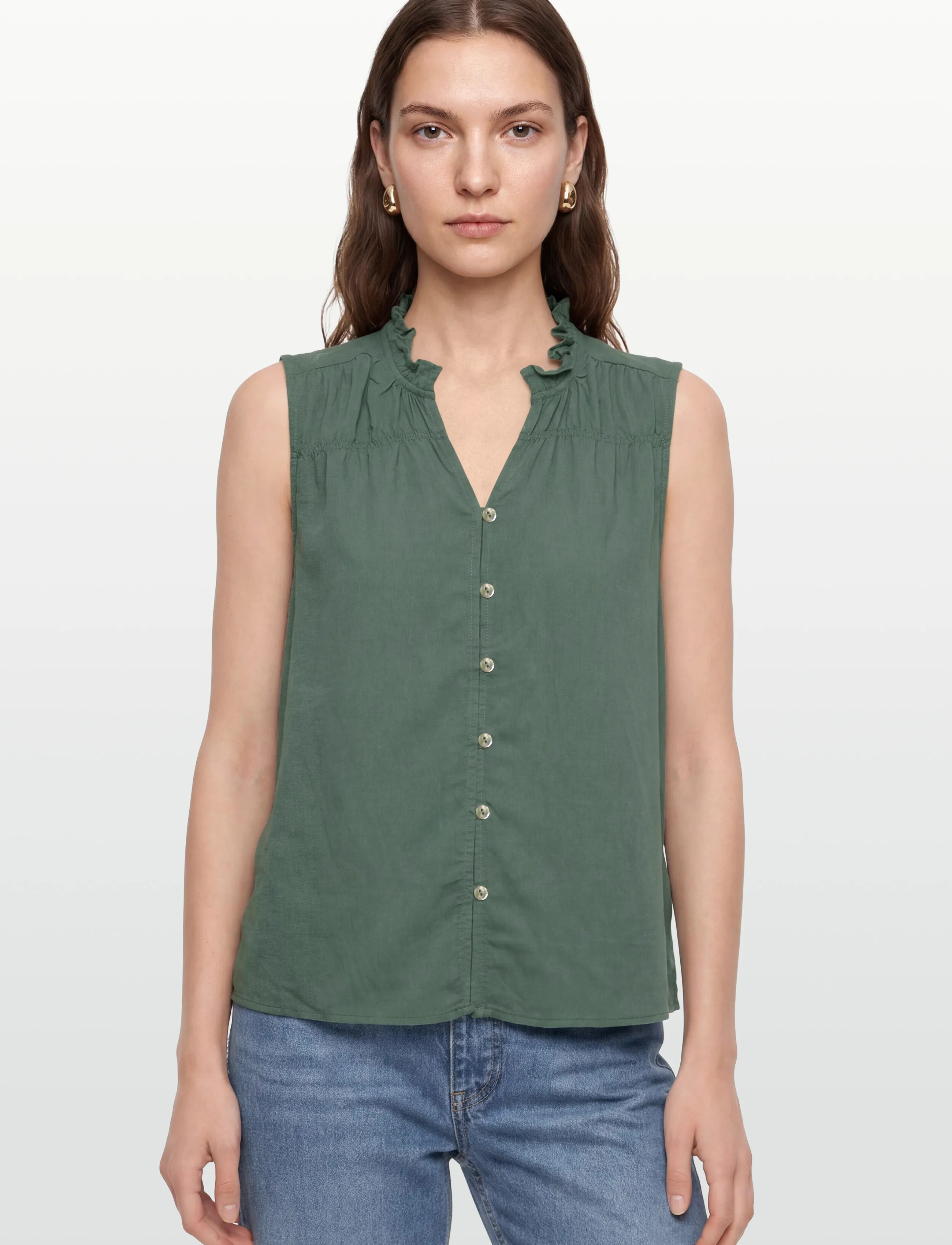 FREE/QUENT - FQESALLY-BLOUSE - kurzärmlige hemden - dark forest - 3
