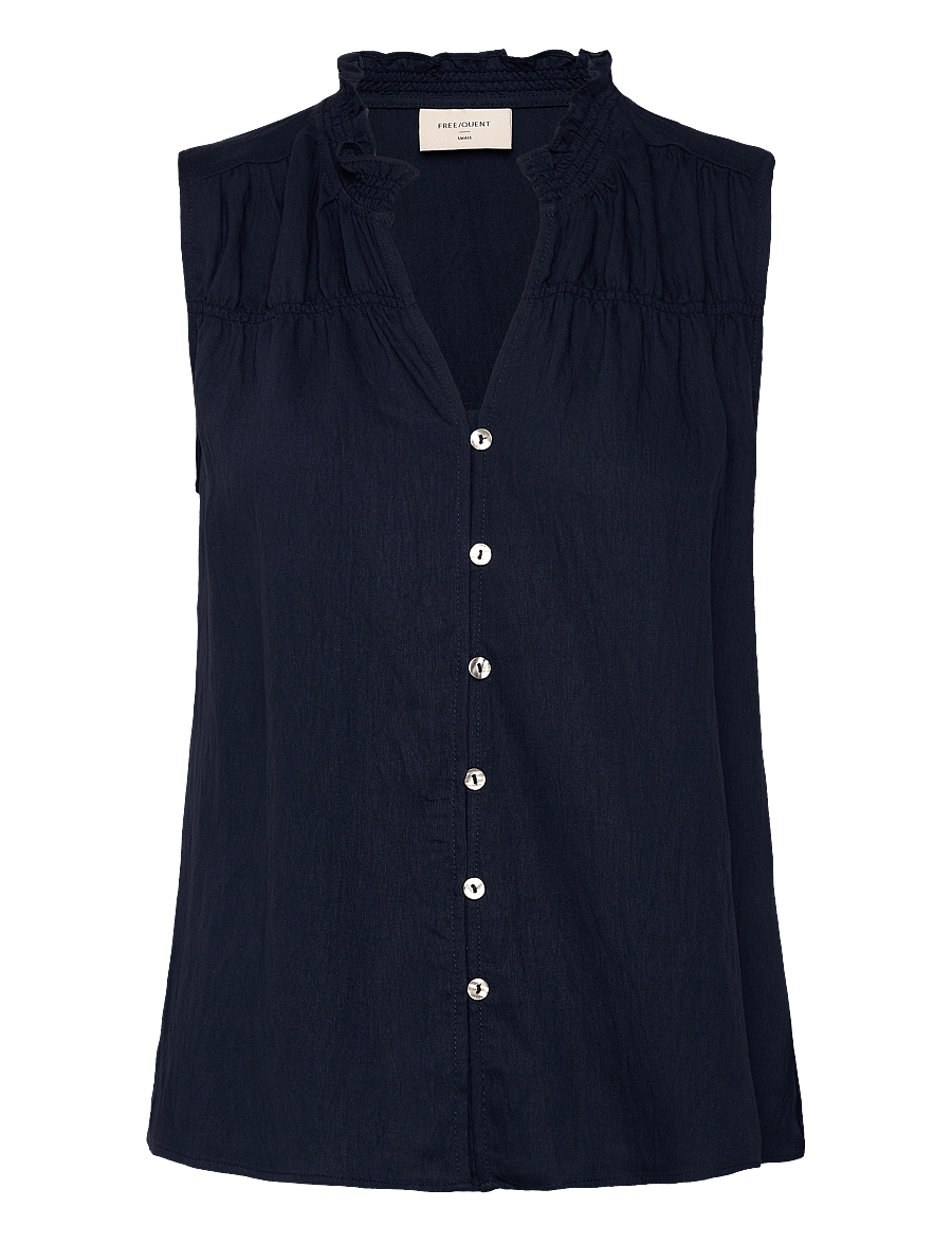 FREE/QUENT - FQESALLY-BLOUSE - kortærmede skjorter - navy blazer - 1