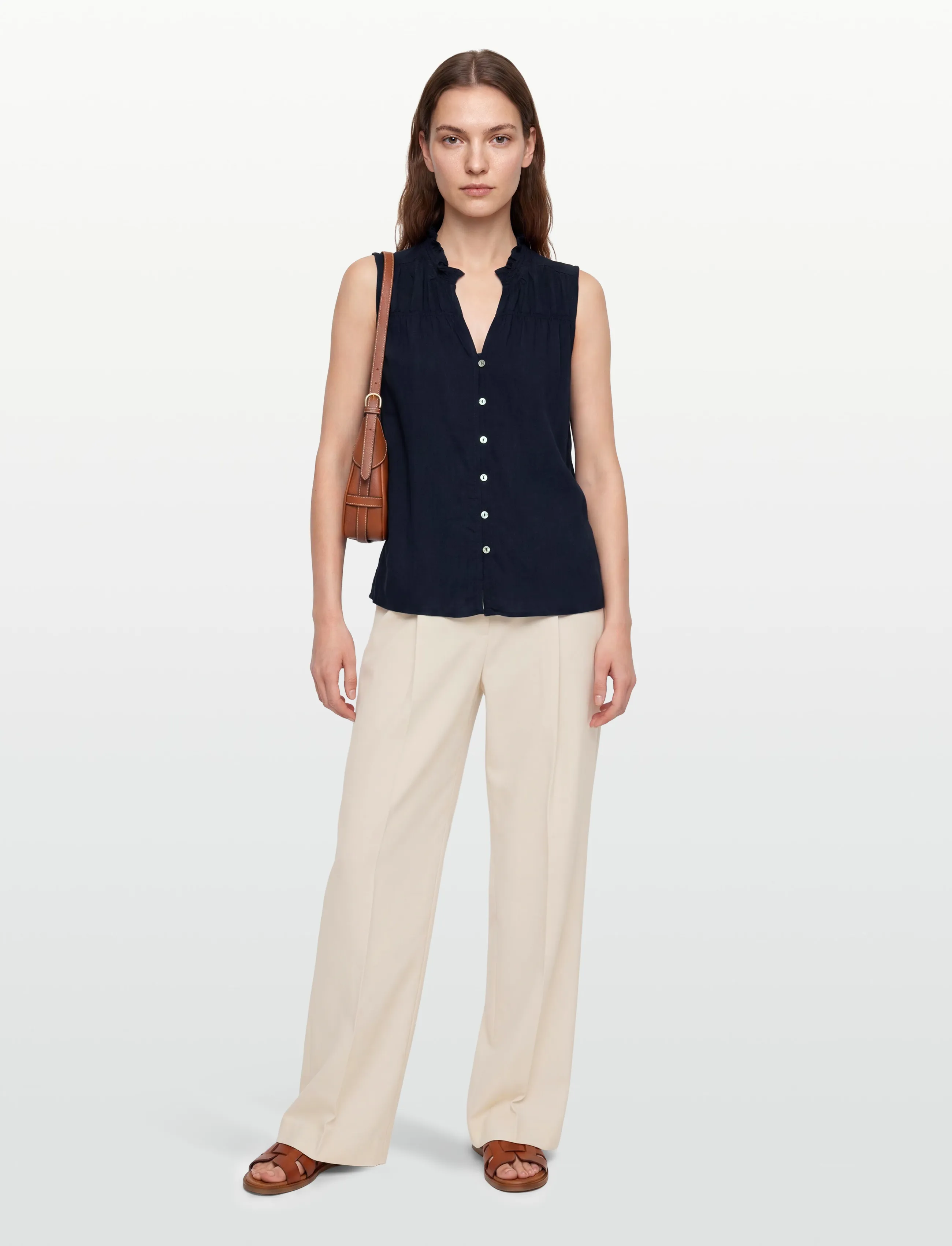 FREE/QUENT - FQESALLY-BLOUSE - short-sleeved shirts - navy blazer - 0