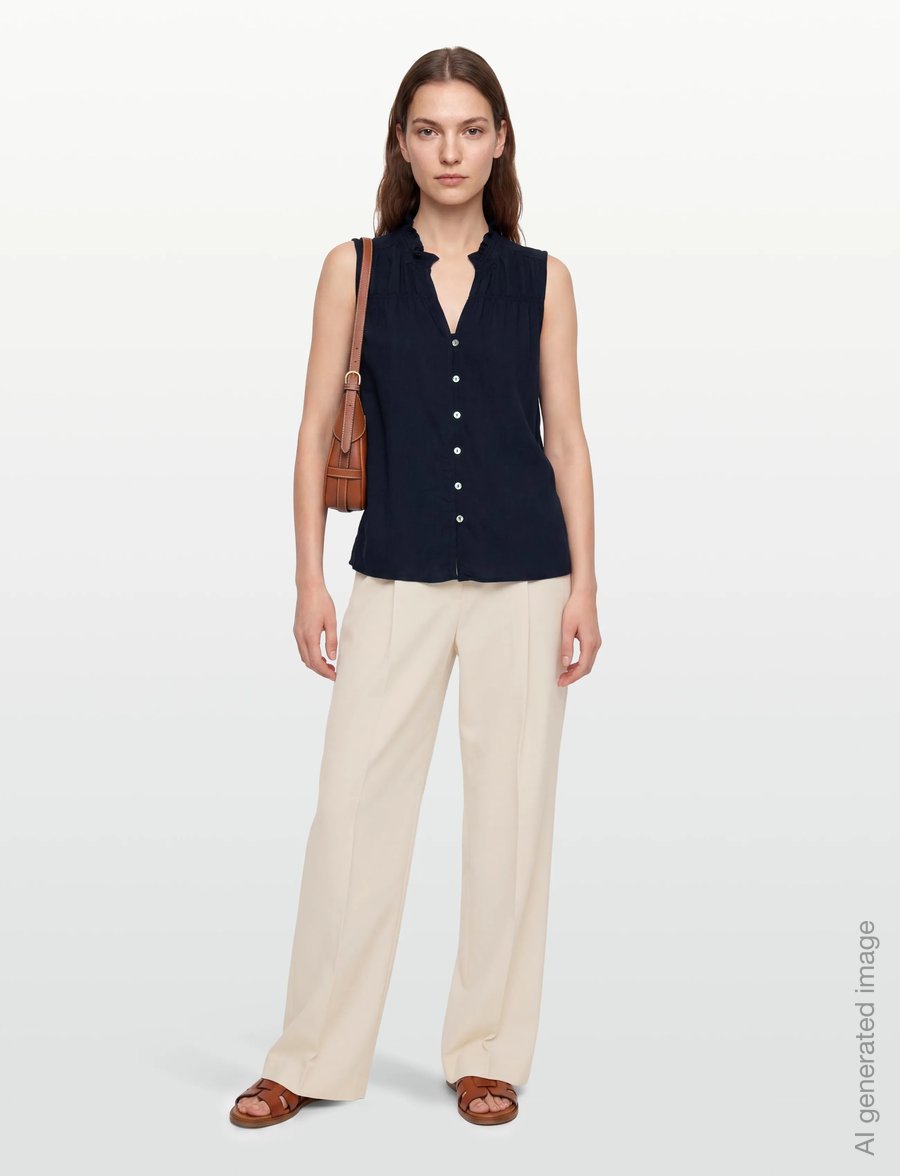 FREE/QUENT - FQESALLY-BLOUSE - kortærmede skjorter - navy blazer - 0