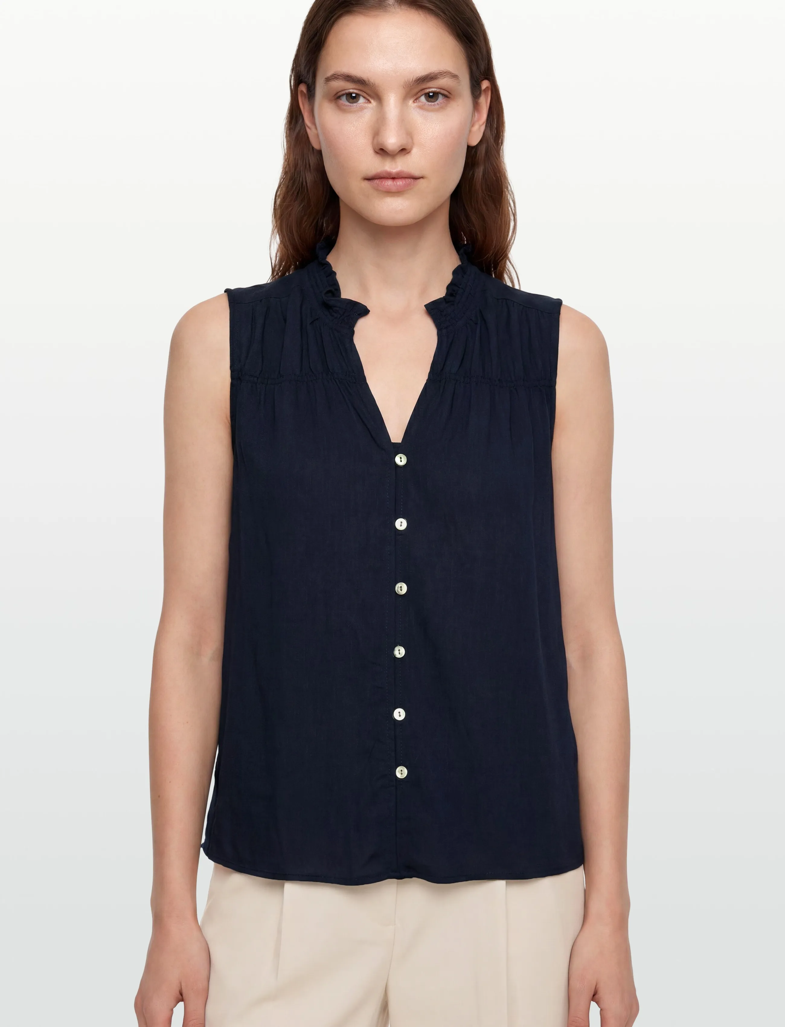 FREE/QUENT - FQESALLY-BLOUSE - short-sleeved shirts - navy blazer - 3