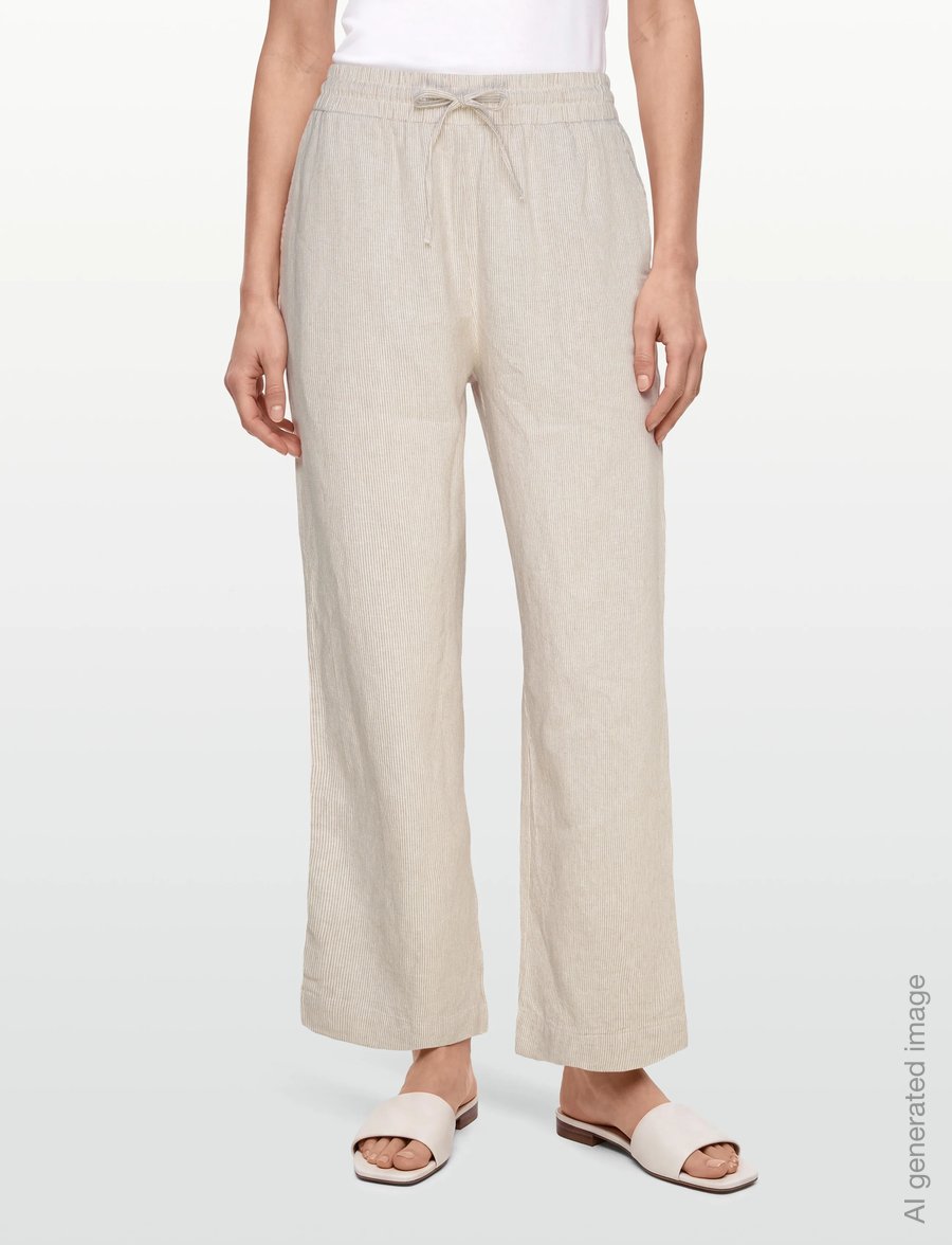 FREE/QUENT - FQLAVA-PANTS - raka byxor - simply taupe w. off-white - 3