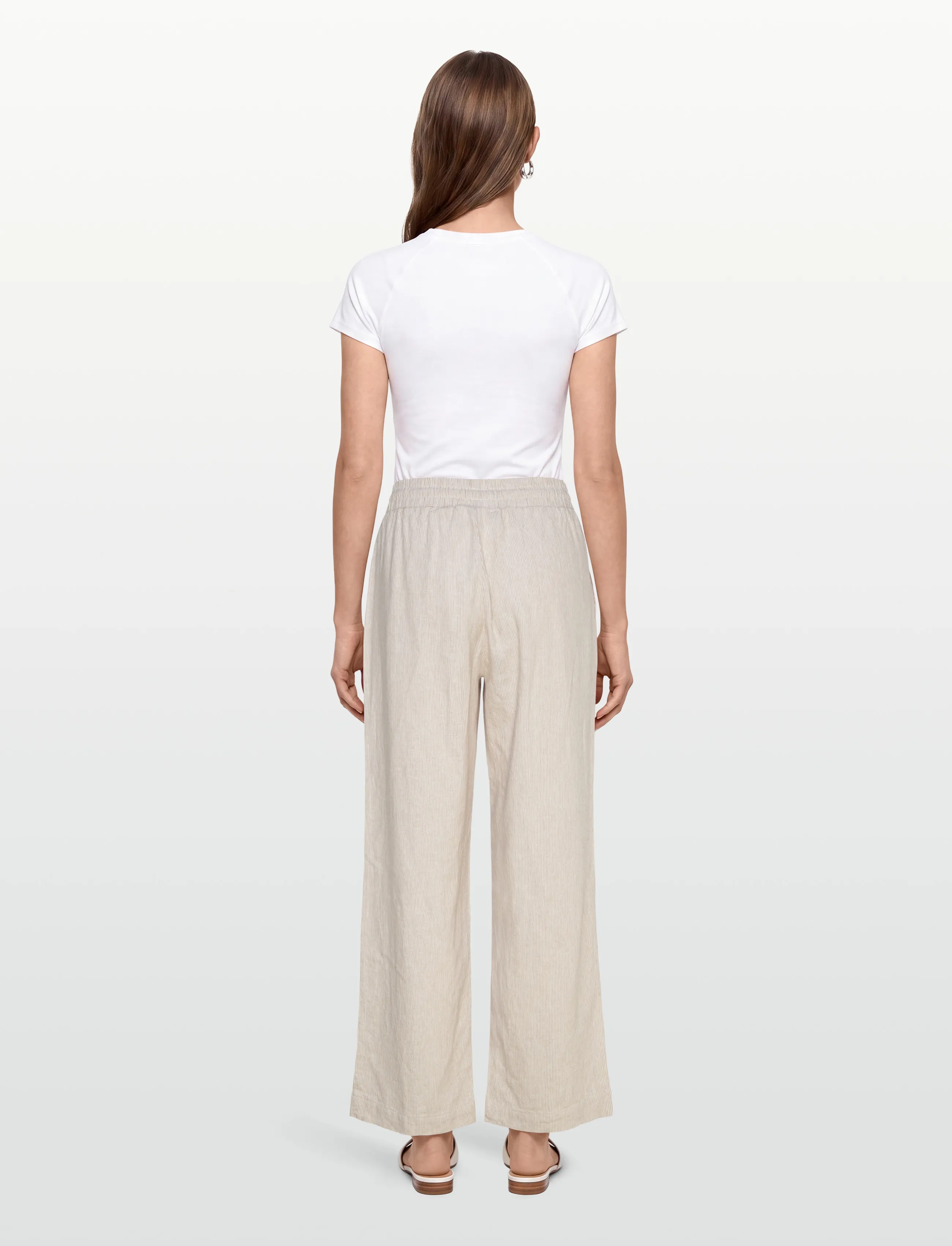 FREE/QUENT - FQLAVA-PANTS - straight leg hosen - simply taupe w. off-white - 4