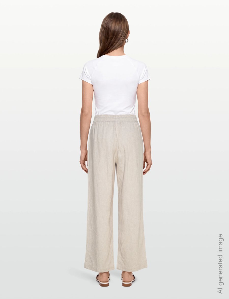 FREE/QUENT - FQLAVA-PANTS - raka byxor - simply taupe w. off-white - 4