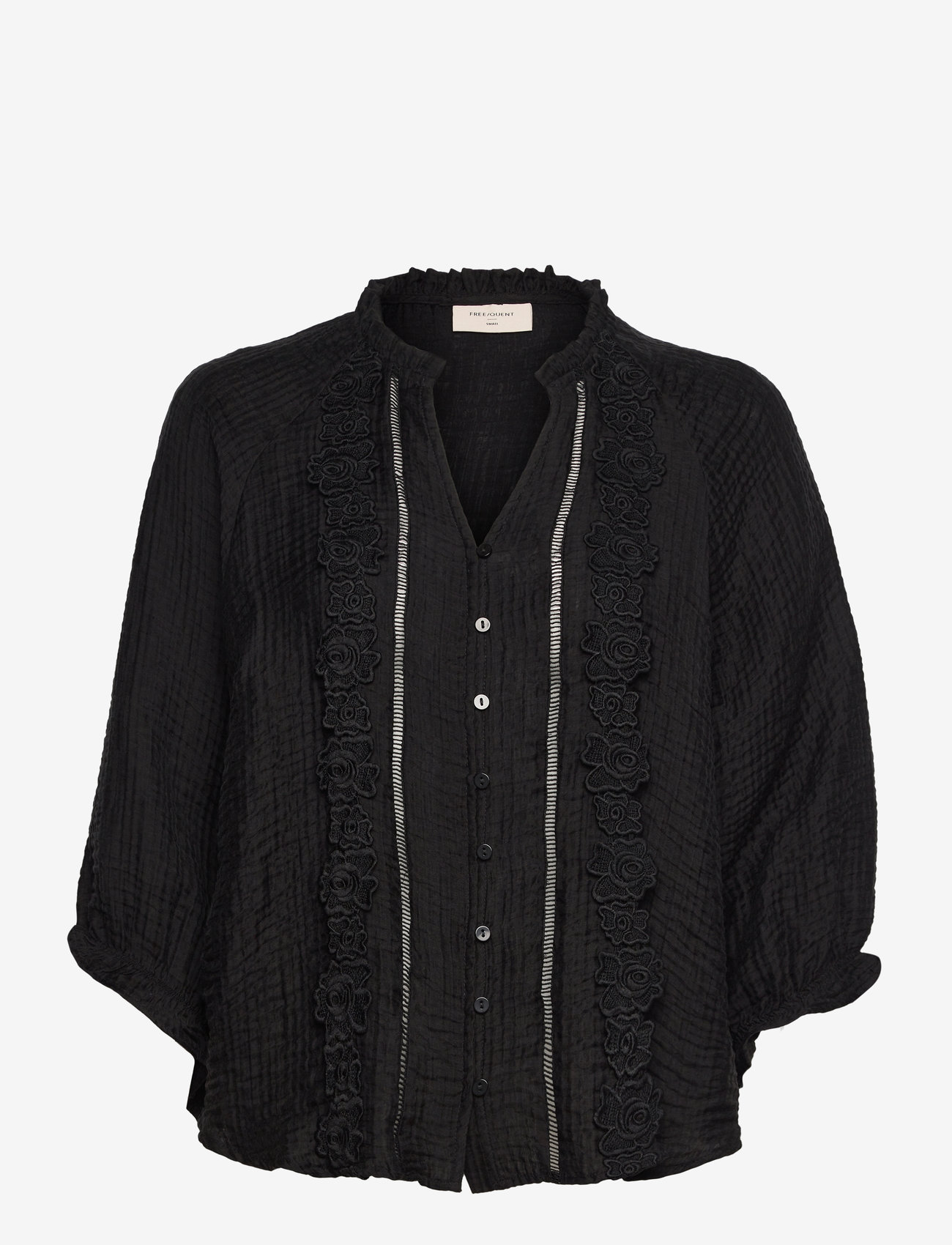 FREE/QUENT - FQNORA-BLOUSE - kortærmede bluser - black - 0