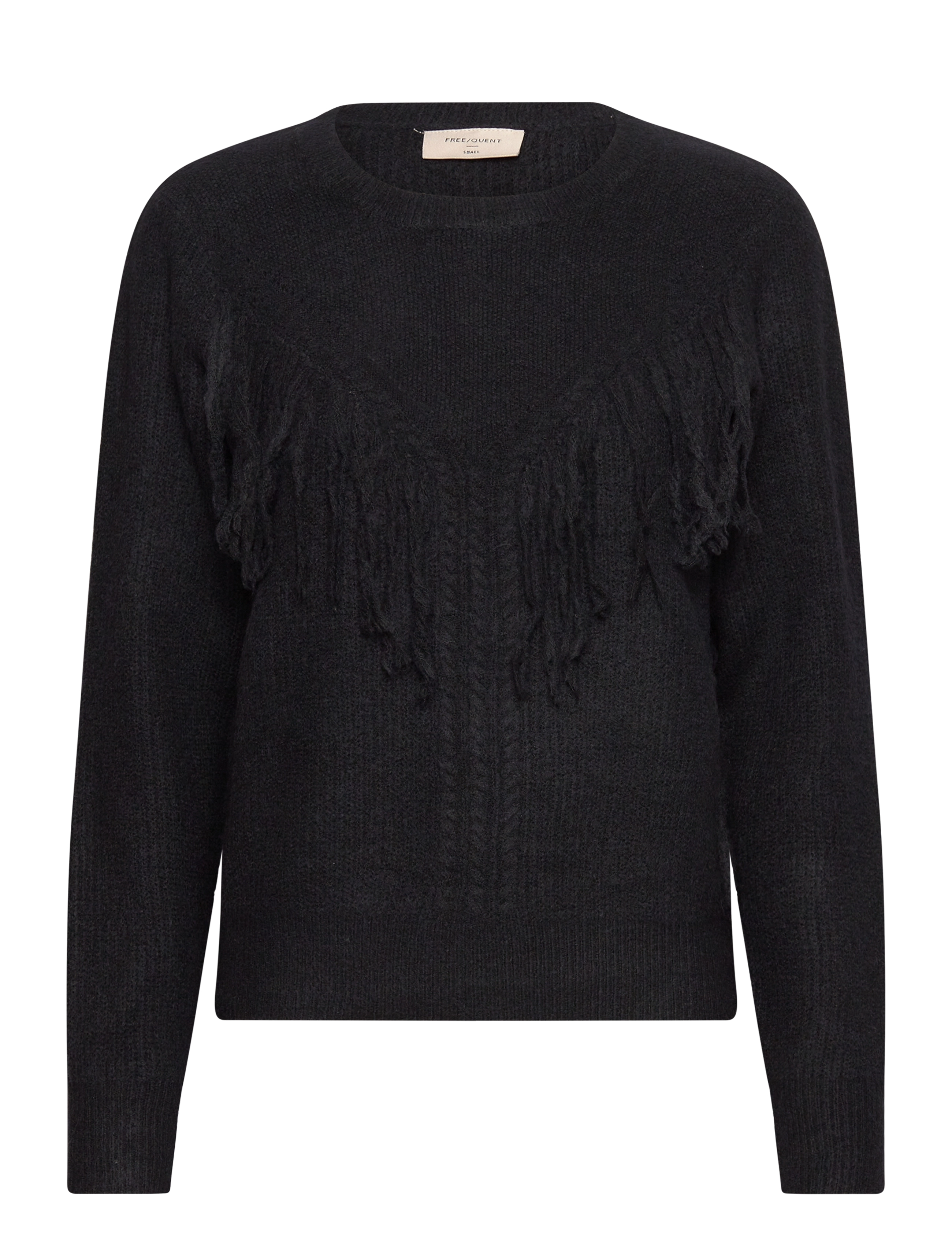 FREE/QUENT Fqfringe-Pullover Schwarz - L - Damen