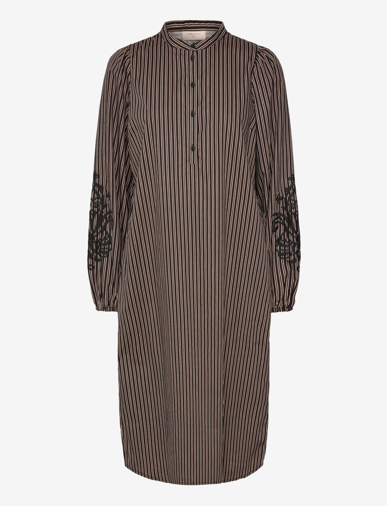 FREE/QUENT - Dress  - skjortekjoler - coffee bean w. black - 1