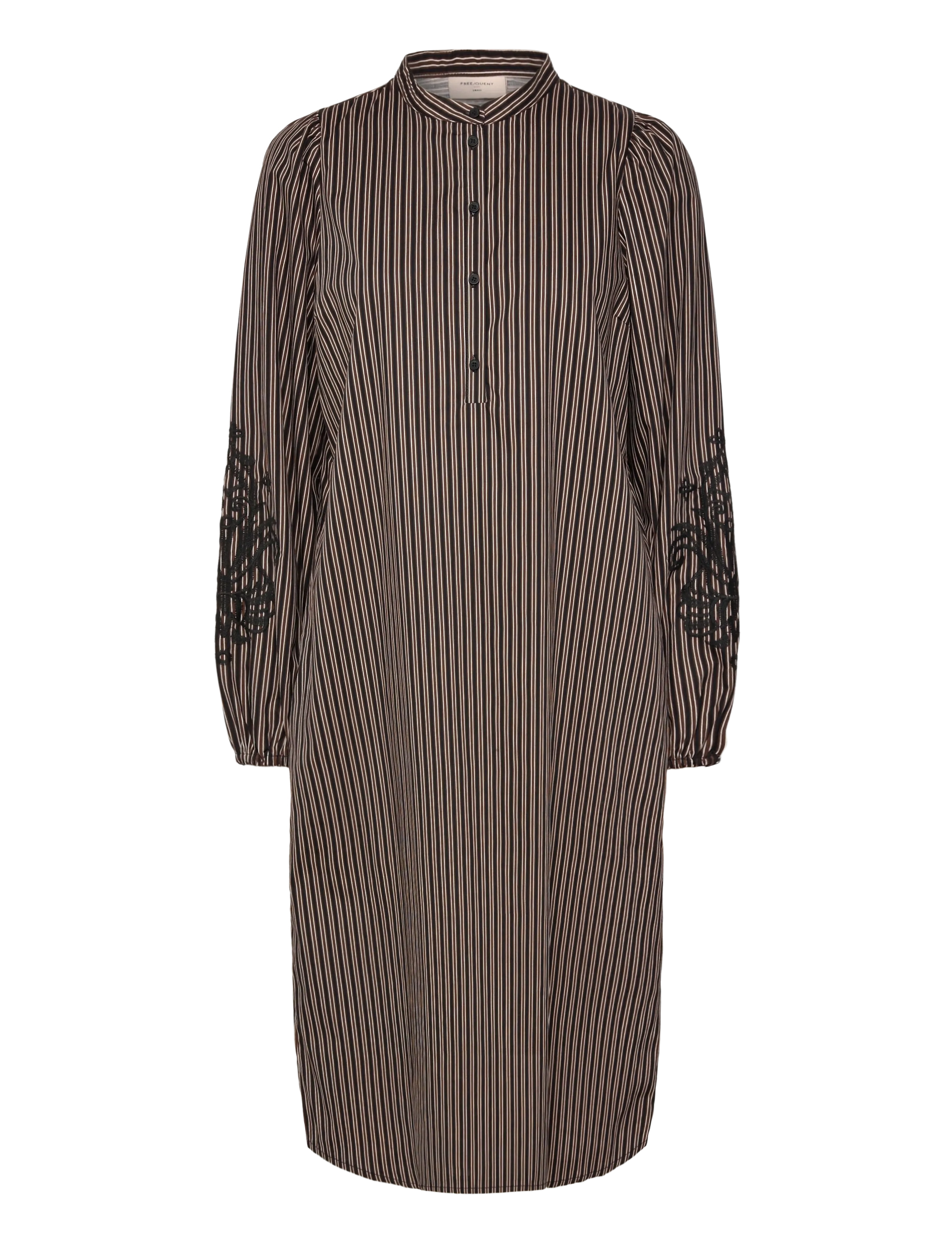 FREE/QUENT Dress  - Kleidid - COFFEE BEAN W. BLACK / multi