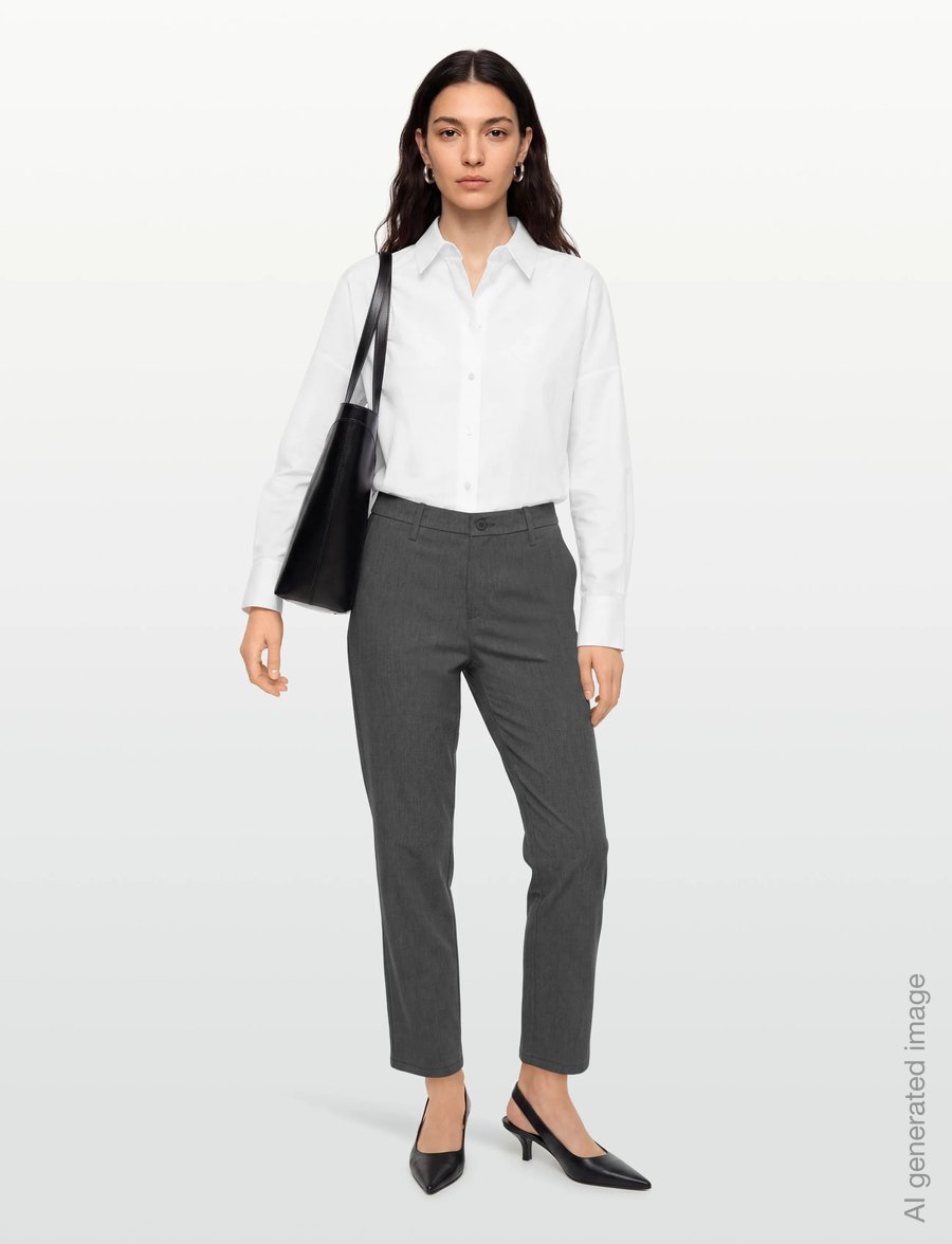 FREE/QUENT - FQMAYA-PANTS - straight leg trousers - dark grey melange - 0