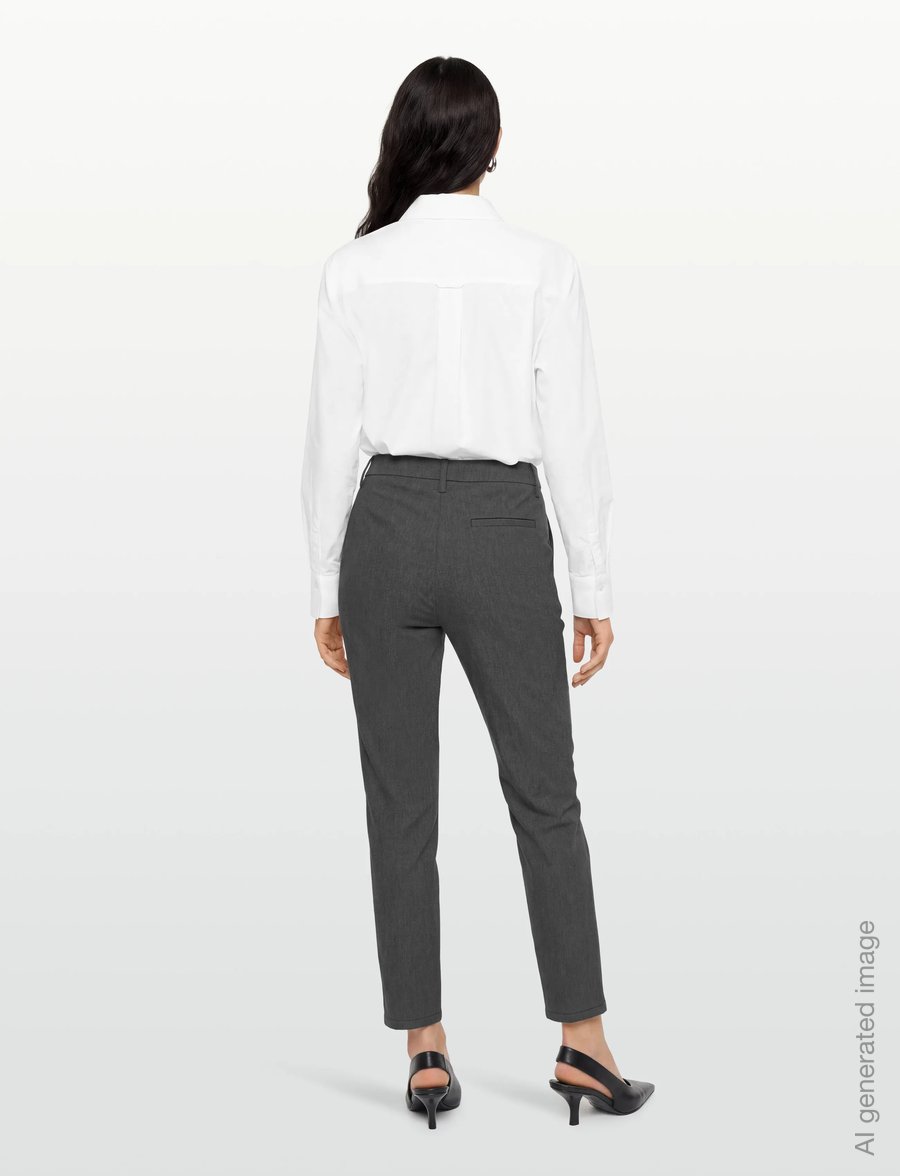 FREE/QUENT - FQMAYA-PANTS - straight leg trousers - dark grey melange - 4