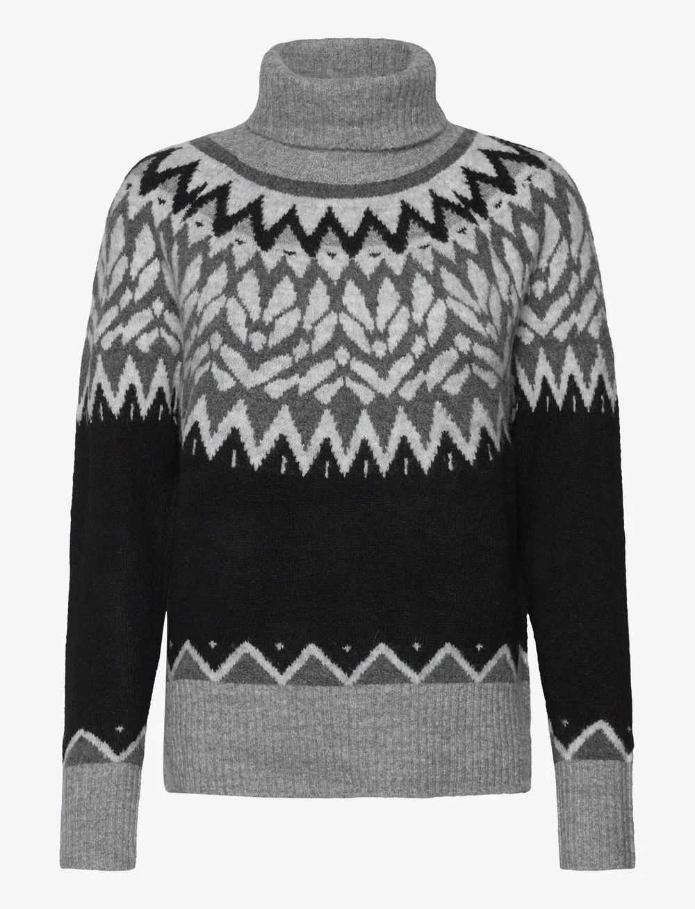 FREE/QUENT - FQMERLA-PULLOVER - turtlenecks - black w. medium grey mel. - 0