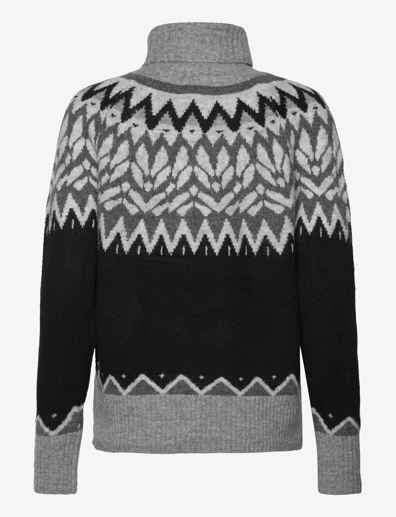 FREE/QUENT - FQMERLA-PULLOVER - kõrge kaelusega kudumid - black w. medium grey mel. - 1