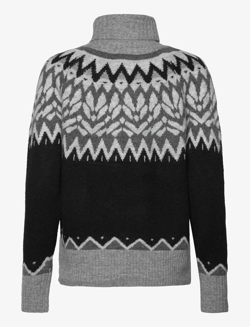 FREE/QUENT - FQMERLA-PULLOVER - turtlenecks - black w. medium grey mel. - 1