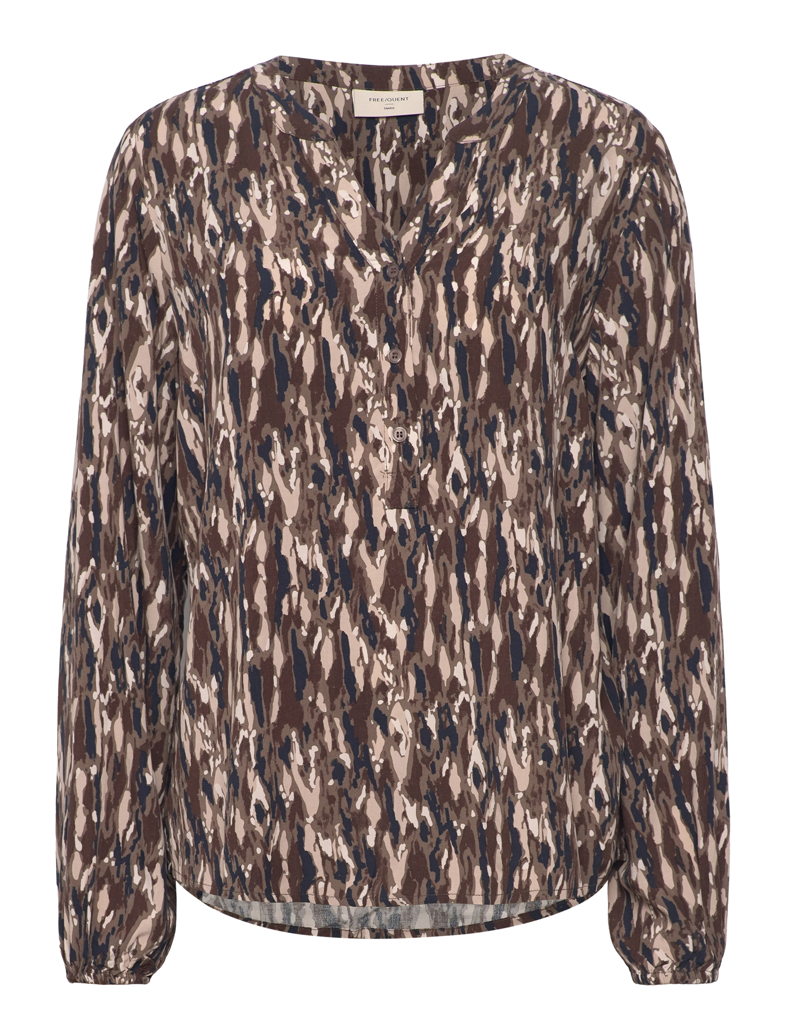 FREE/QUENT Fqadney-Blouse, Kvinder, Mønstret Bluse, Beige, Str: XS