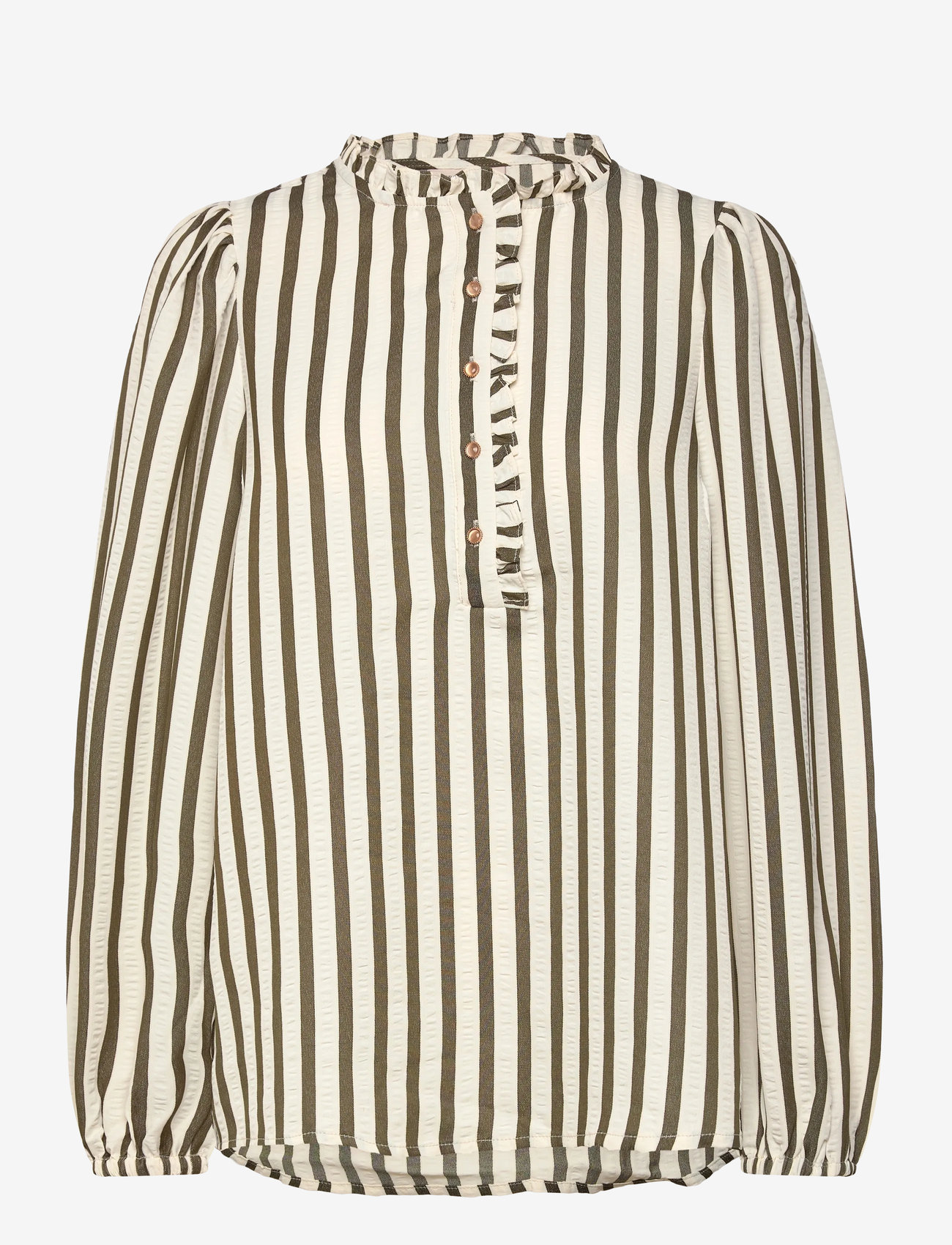 FREE/QUENT - FQNOTO-BLOUSE - långärmade blusar - star off-white w winter moss - 0