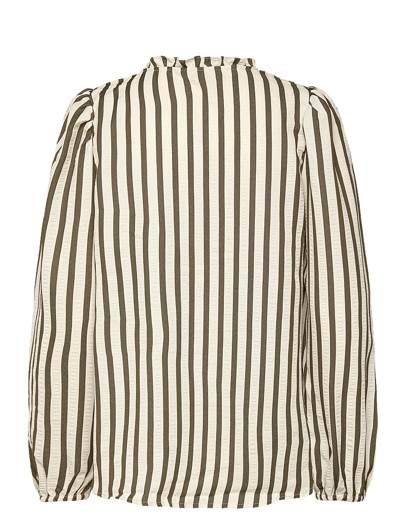 FREE/QUENT - FQNOTO-BLOUSE - långärmade blusar - star off-white w winter moss - 1