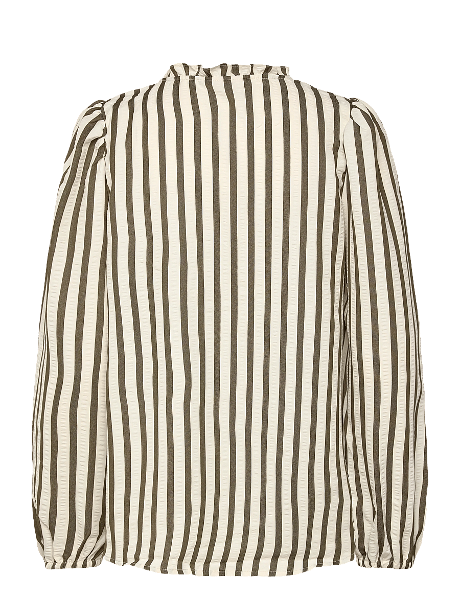 FREE/QUENT - FQNOTO-BLOUSE - langærmede bluser - star off-white w winter moss - 2