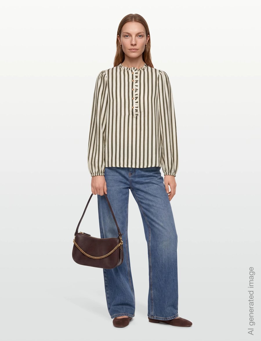 FREE/QUENT - FQNOTO-BLOUSE - langærmede bluser - star off-white w winter moss - 0