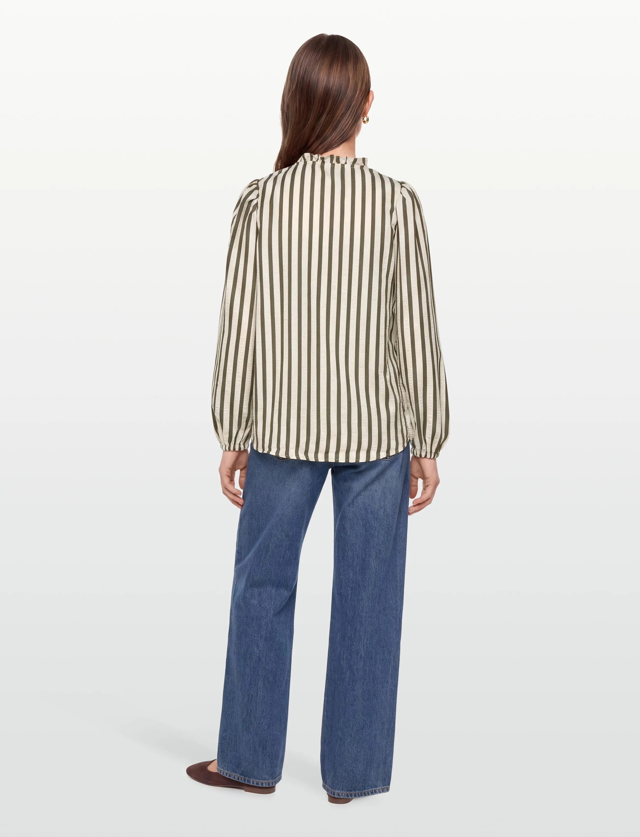 FREE/QUENT - FQNOTO-BLOUSE - langärmlige blusen - star off-white w winter moss - 4