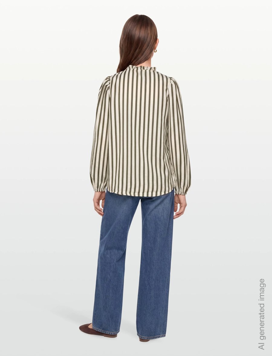FREE/QUENT - FQNOTO-BLOUSE - langærmede bluser - star off-white w winter moss - 4