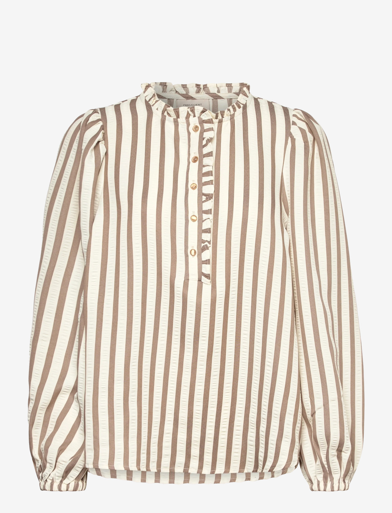 FREE/QUENT - Blouse from Freequent  - long sleeved blouses - star off-white w. desert taupe - 0