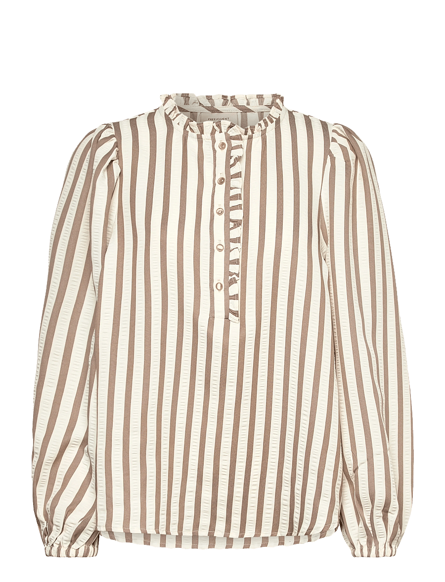 FREE/QUENT - FQNOTO-BLOUSE - blouses met lange mouwen - star off-white w. desert taupe - 0