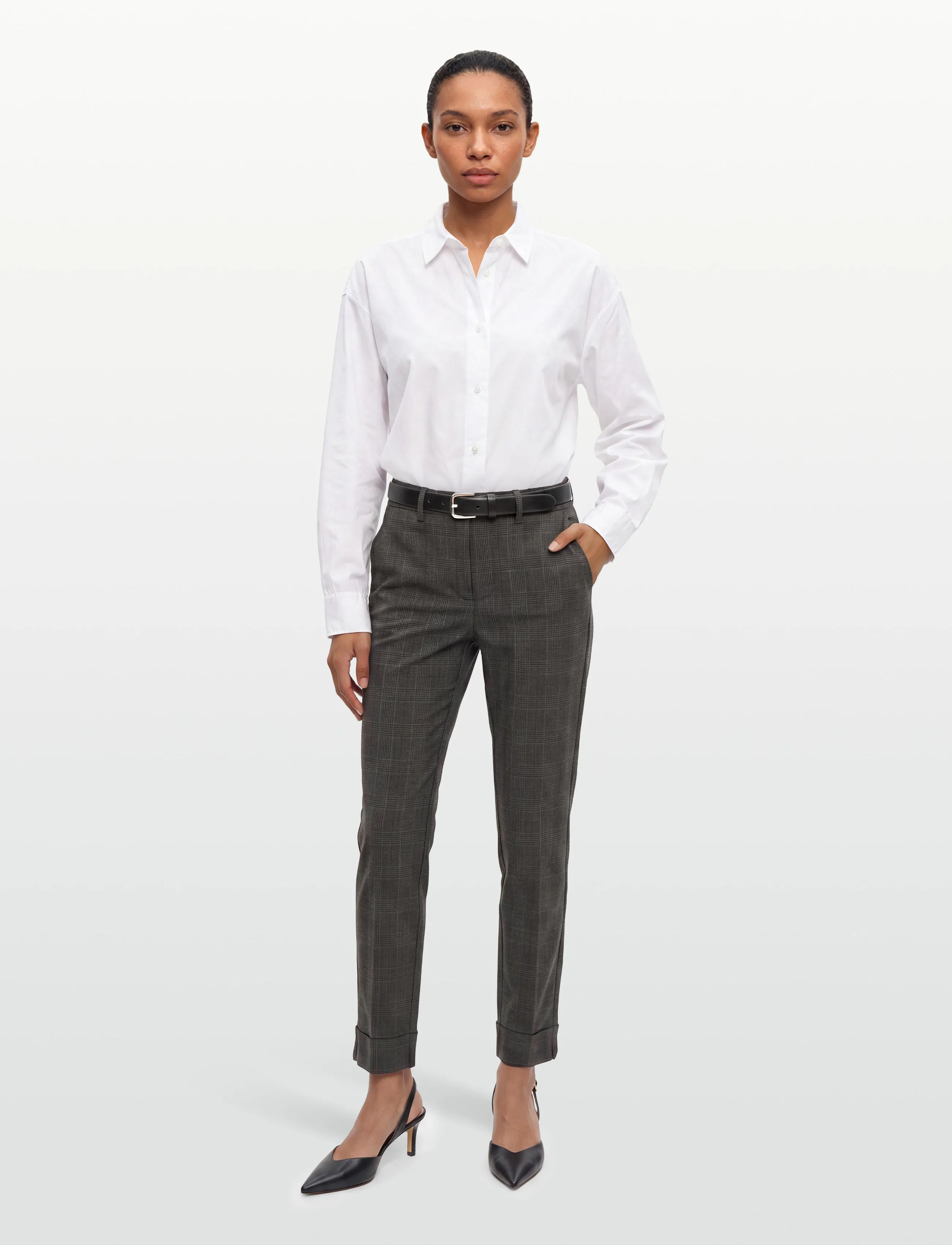 FREE/QUENT Fqrex-Pants, M, Trousers, Grau - Slim Fit Frauen