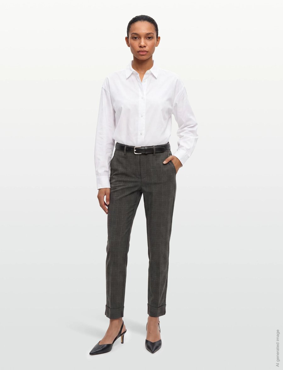 FREE/QUENT - FQREX-PANTS - slim fit-byxor - dark grey mel. w. black - 0