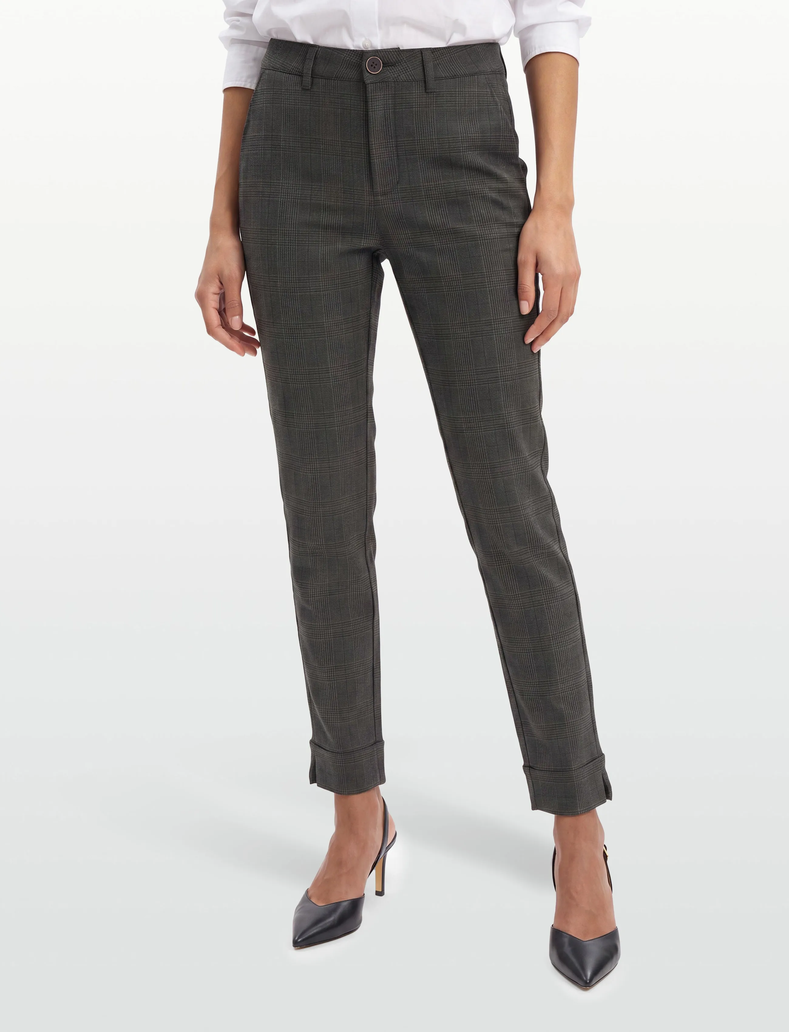 FREE/QUENT - FQREX-PANTS - slim fit-byxor - dark grey mel. w. black - 3