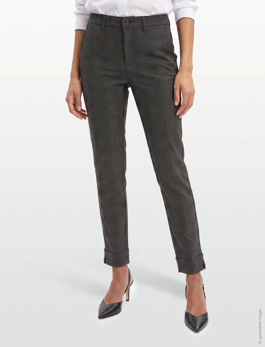 FREE/QUENT - FQREX-PANTS - slim fit-byxor - dark grey mel. w. black - 3