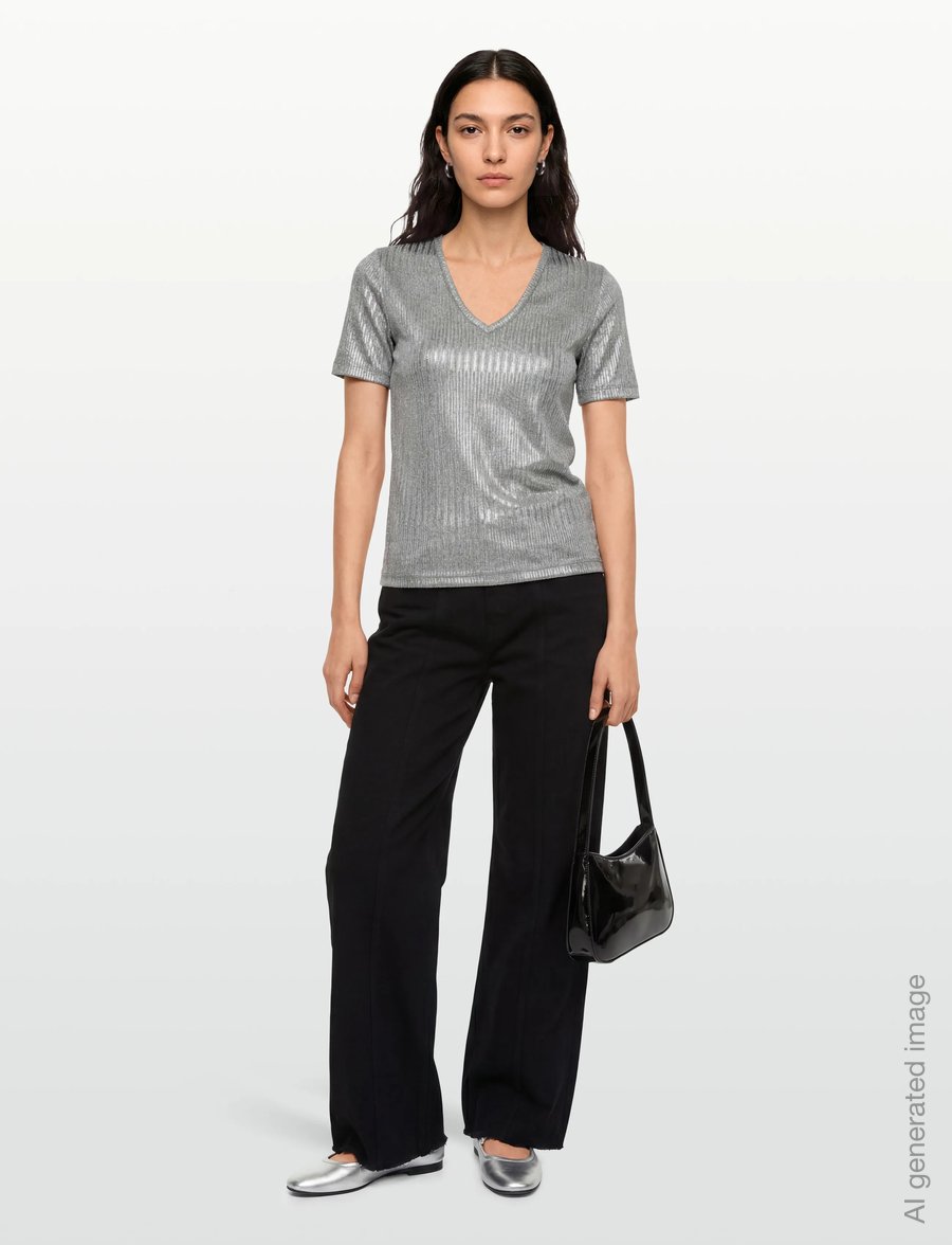 FREE/QUENT - FQMATTER-TEE - t-shirts - medium grey mlg. - 0