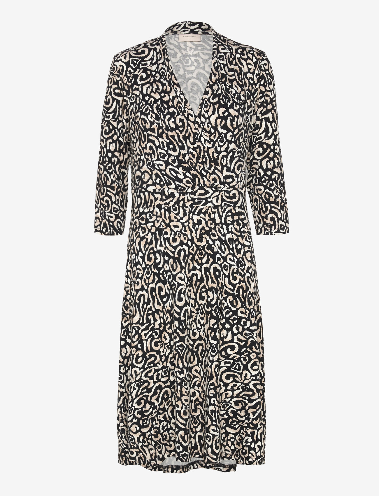 FREE/QUENT - FQANNE-DRESS - kleitas ar pārlikumu - black w. star off-white - 0