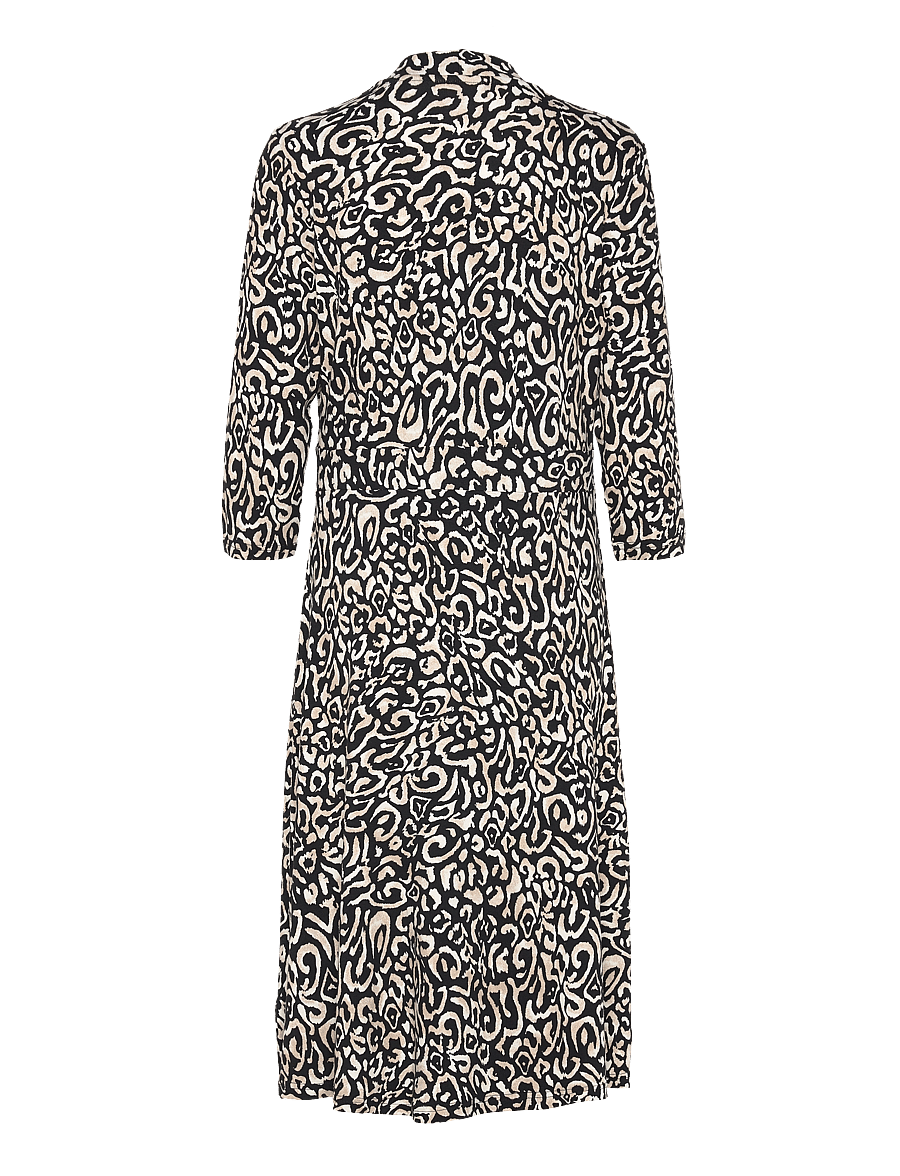 FREE/QUENT - FQANNE-DRESS - slå-om-kjoler - black w. star off-white - 2