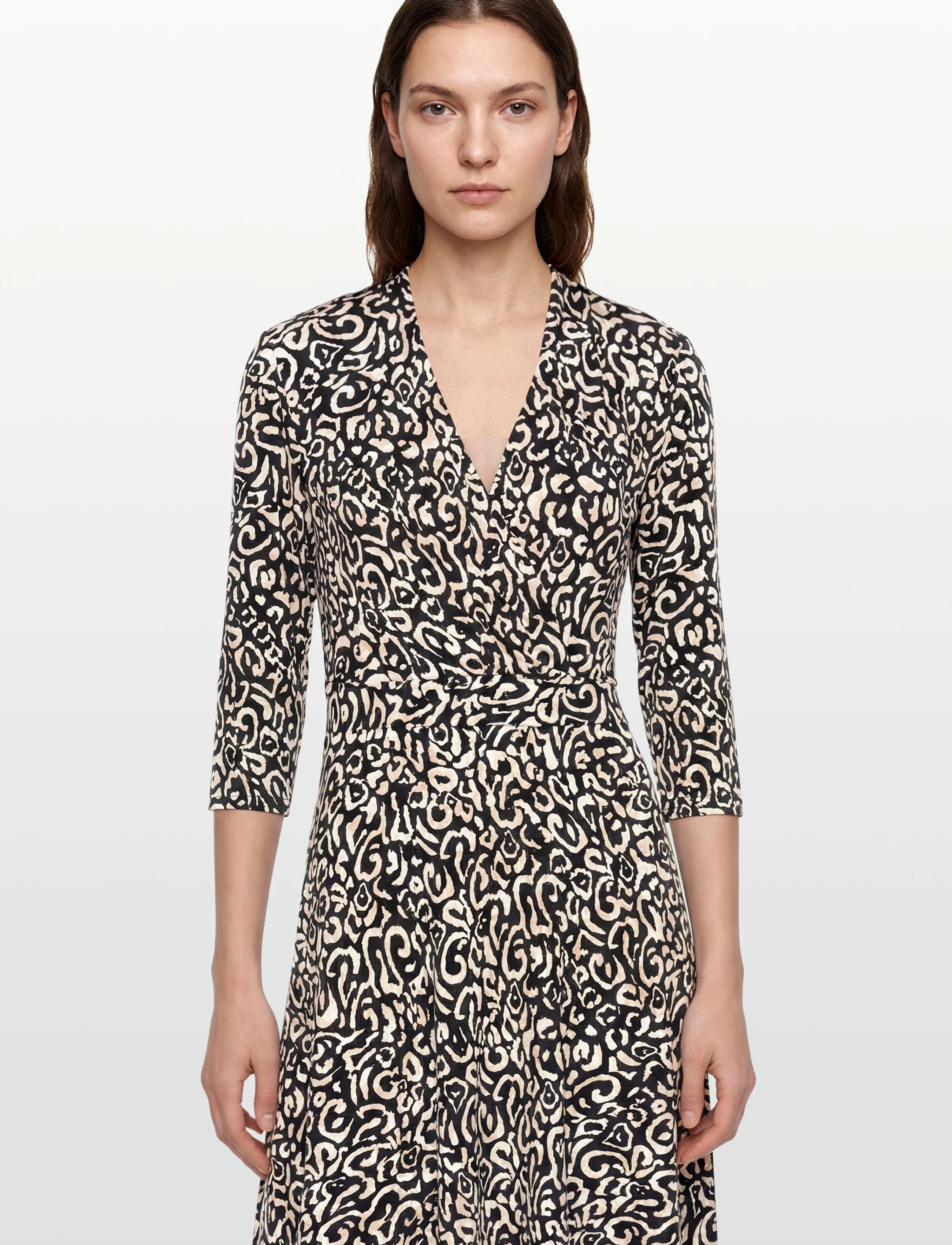 FREE/QUENT - FQANNE-DRESS - wickelkleider - black w. star off-white - 3