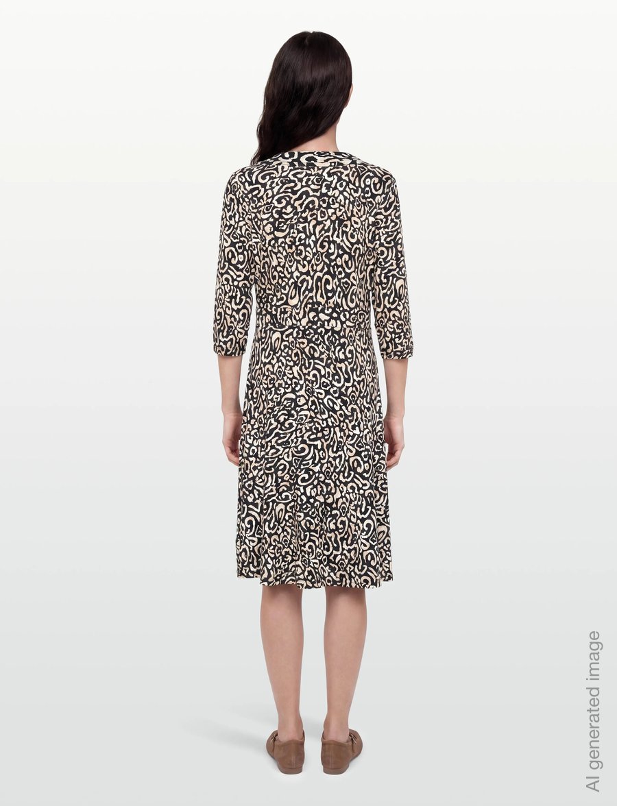 FREE/QUENT - FQANNE-DRESS - slå-om-kjoler - black w. star off-white - 4
