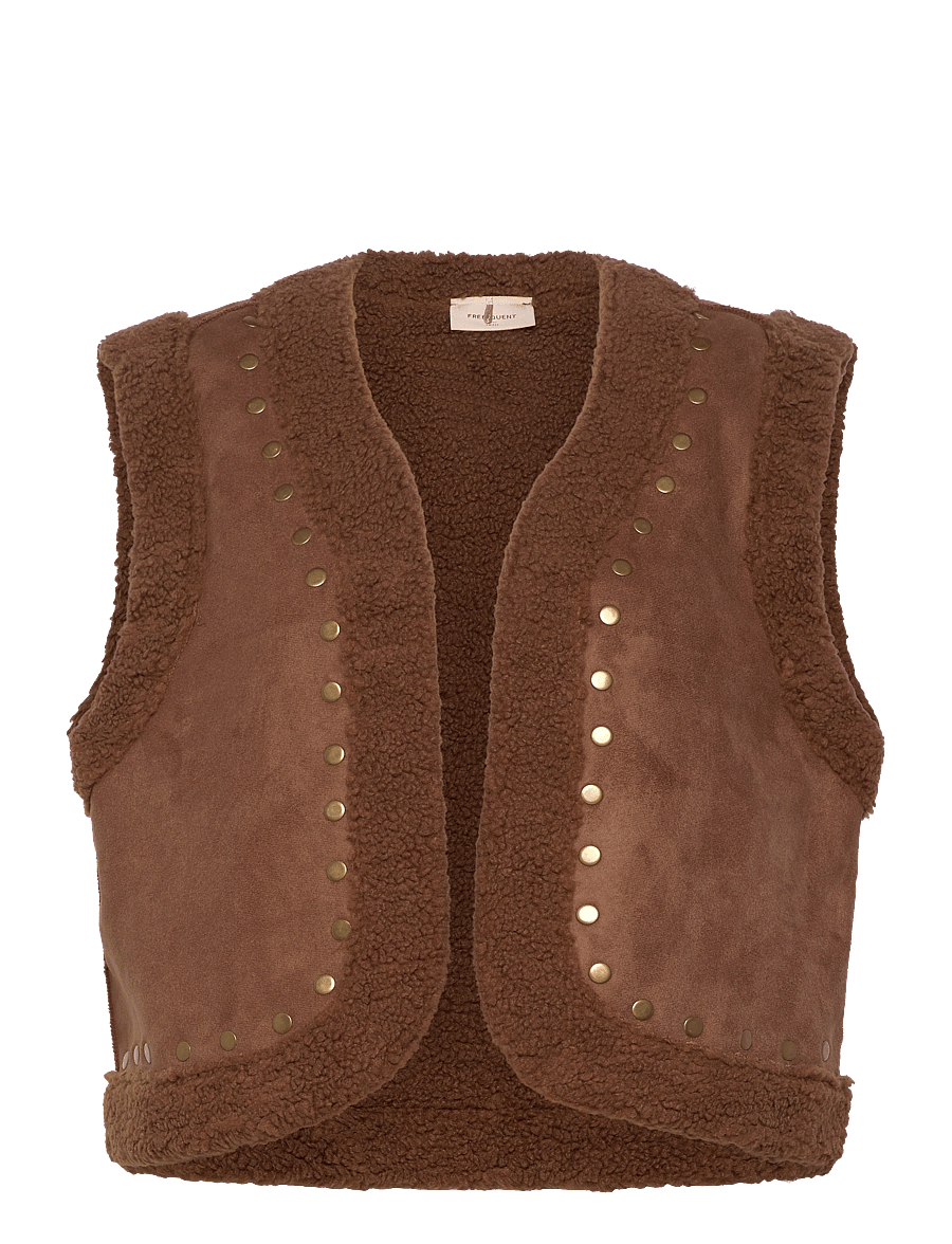 FREE/QUENT - FQLAMBY-WAISTCOAT - faux fur jakker - partridge - 0