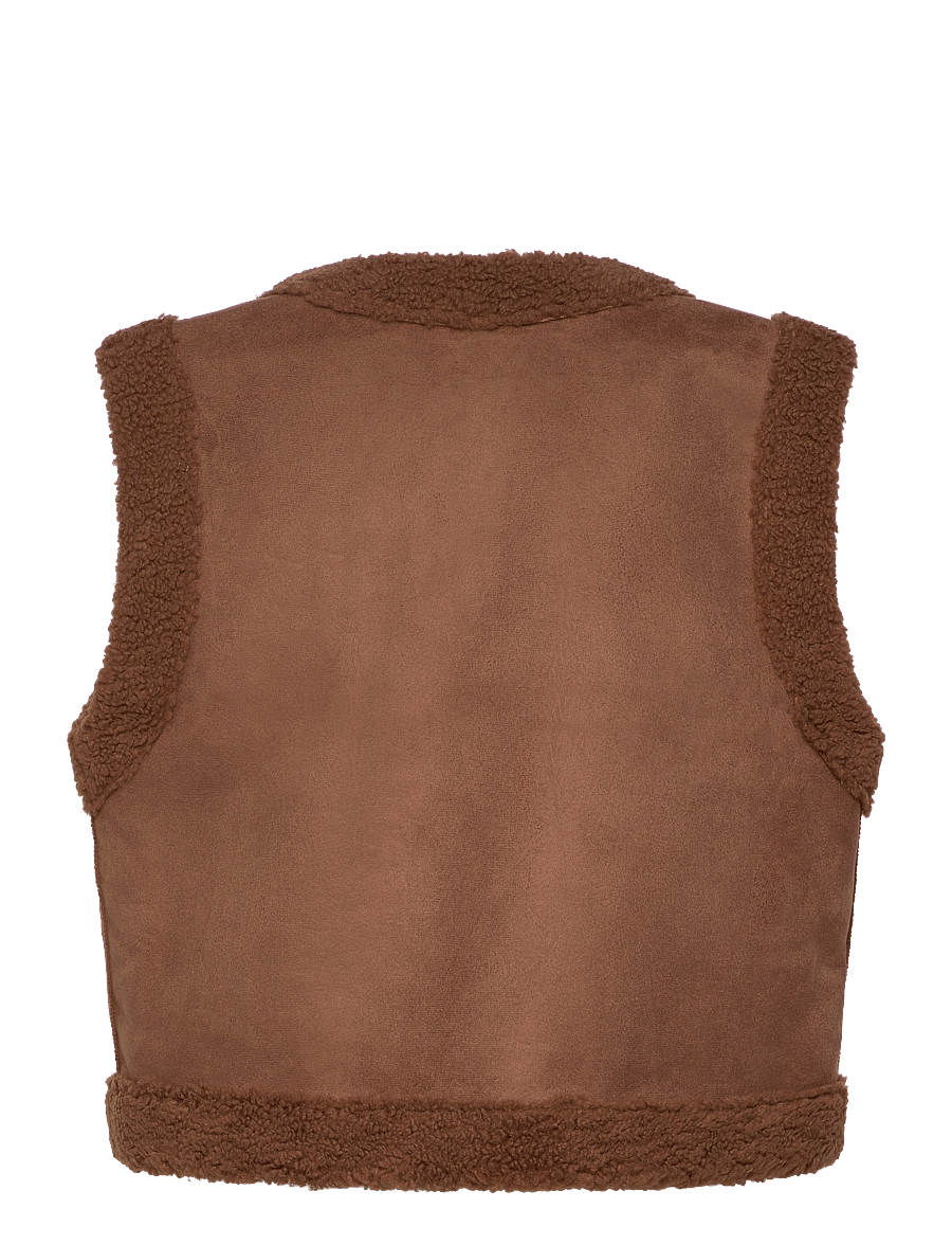 FREE/QUENT - FQLAMBY-WAISTCOAT - faux fur jakker - partridge - 1