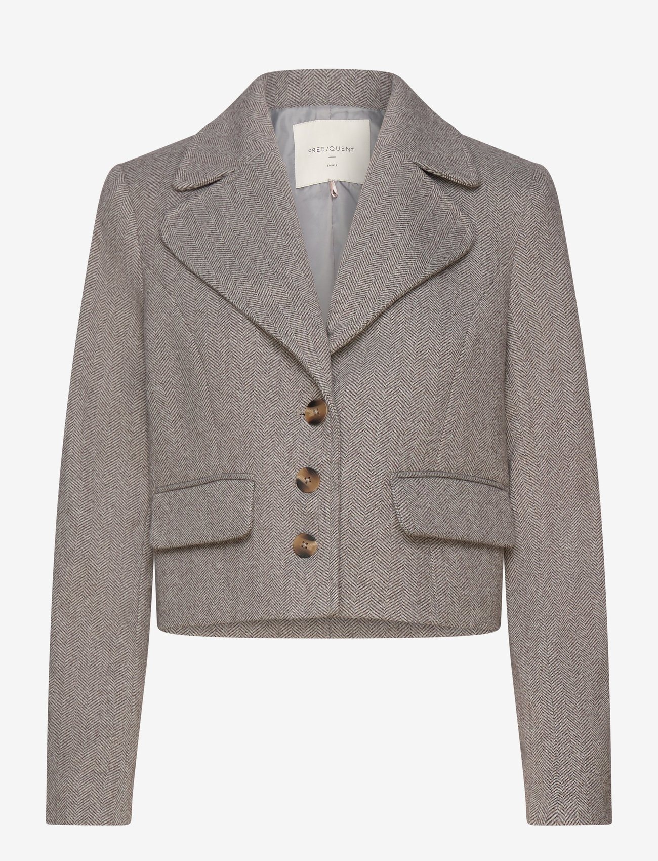 FREE/QUENT - FQSILLEN-JACKET - lgt grey mel. w. charcoal mel. - 0