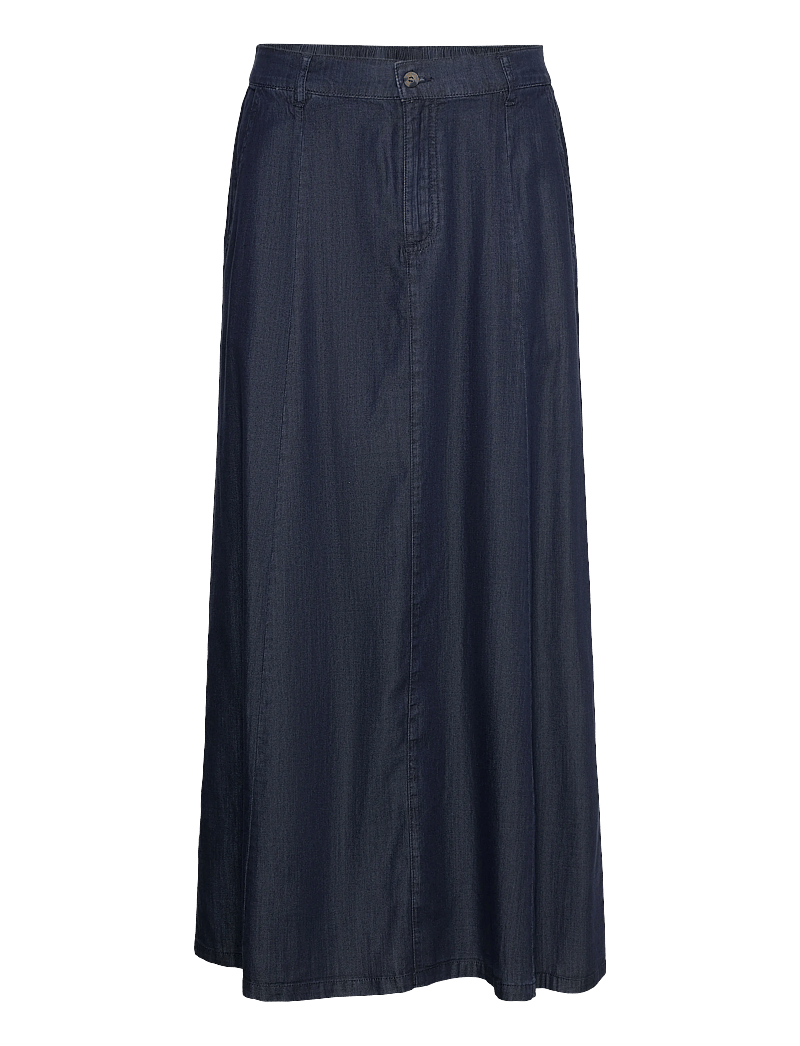 FREE/QUENT - Shirt from Freequent in a soft lyocell material with a denim look. The skirt is - denimnederdele - dark blue denim - 0