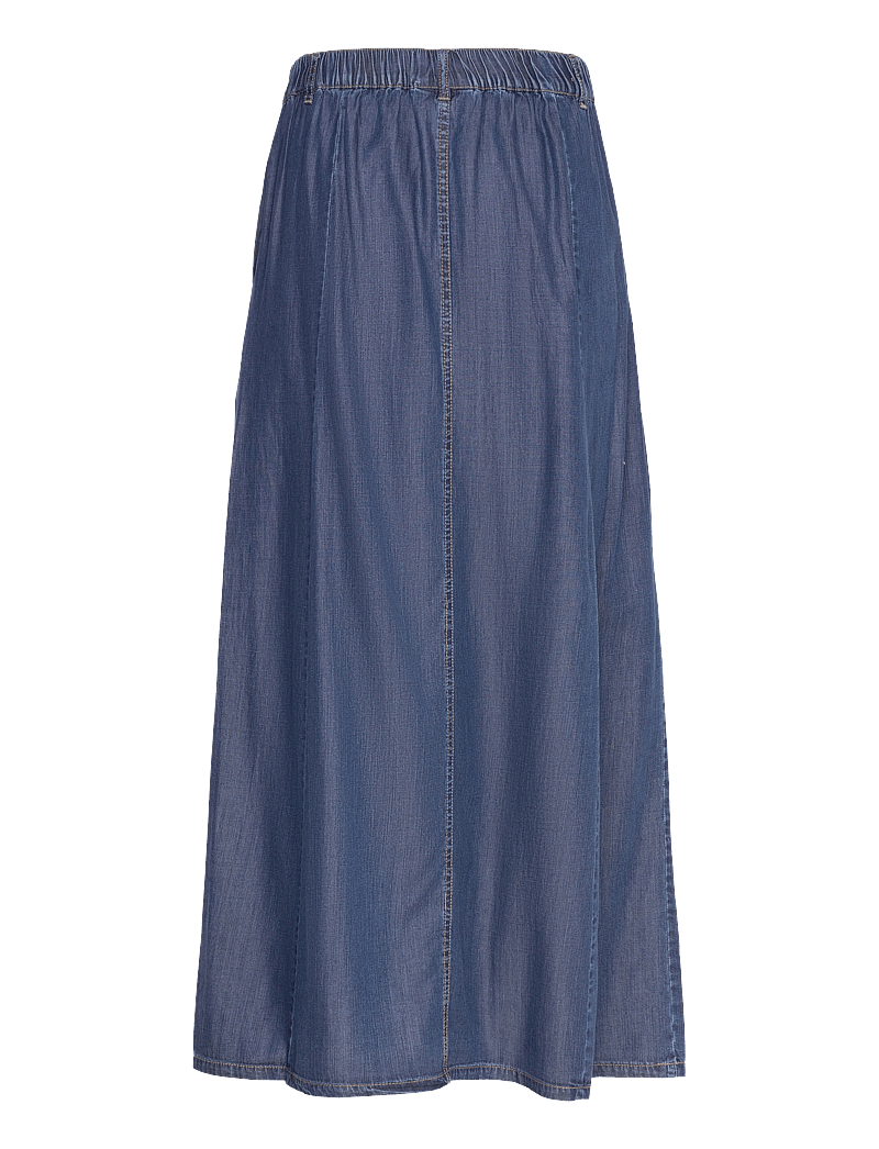 FREE/QUENT - Shirt from Freequent in a soft lyocell material with a denim look. The skirt is - jeanskjolar - medium blue denim - 2