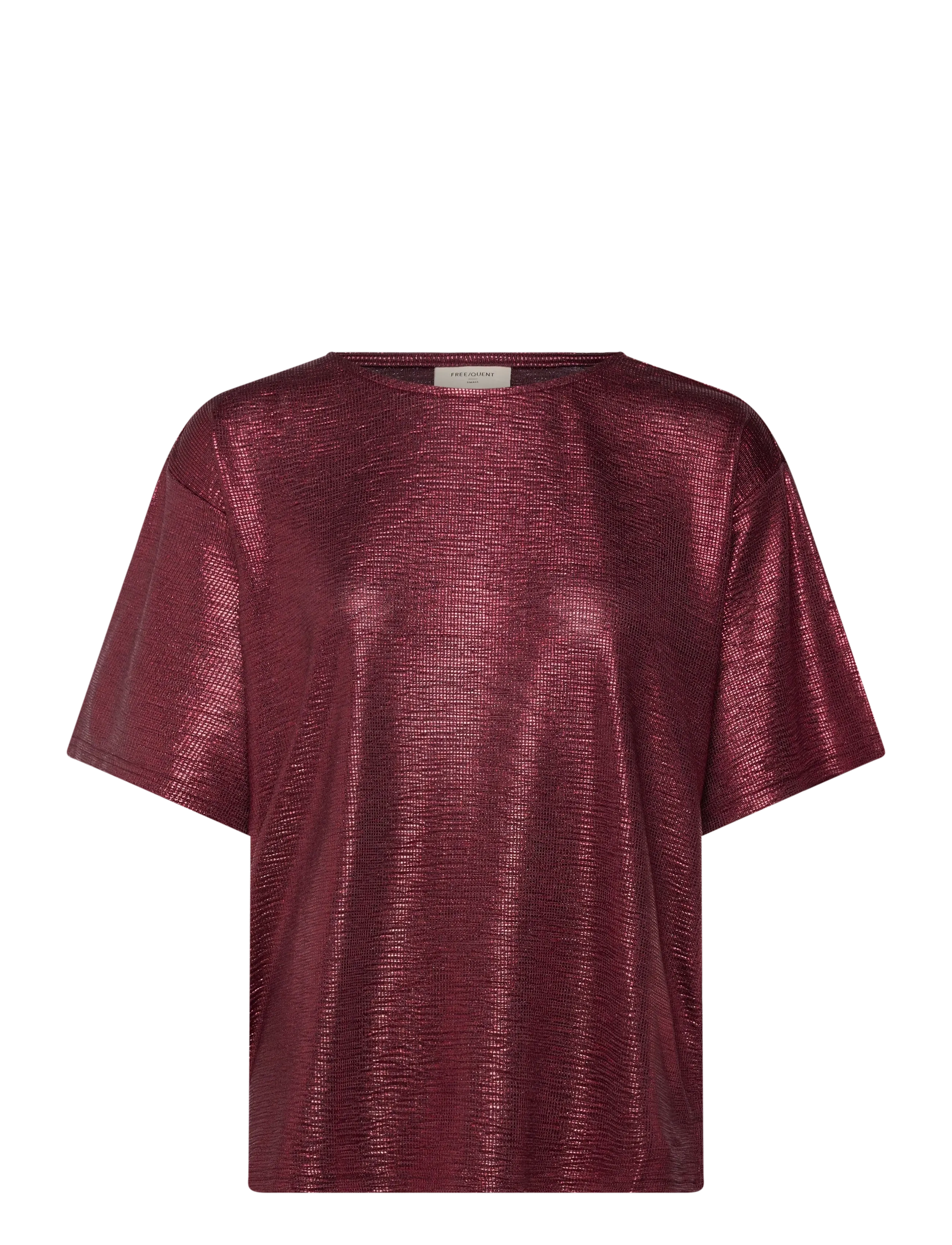 FREE/QUENT Fqsatina-Tee, Kvinder, Metallisk T-shirt, Bordeaux, Str: XS