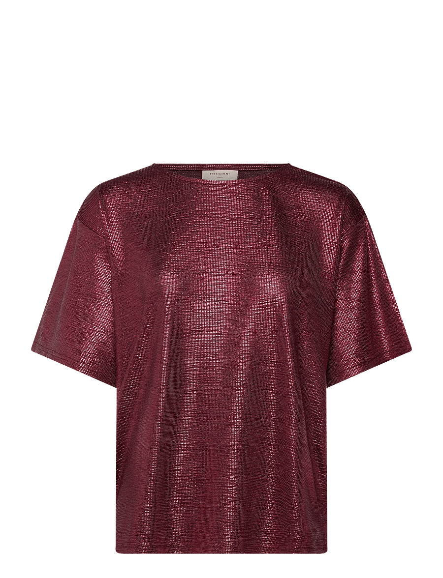 FREE/QUENT - FQSATINA-TEE - short-sleeved blouses - port royale - 0
