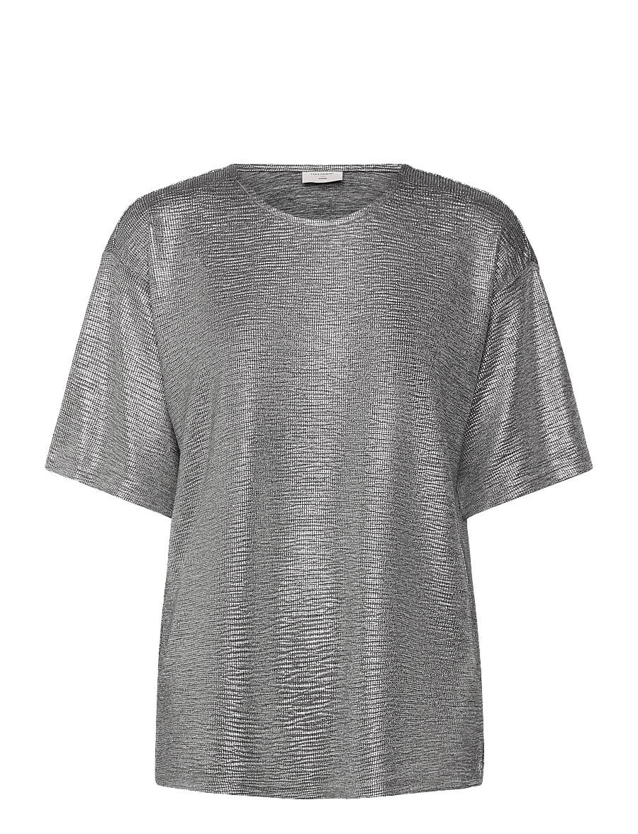 FREE/QUENT - FQSATINA-TEE - palaidinės trumpomis rankovėmis - silver - 1