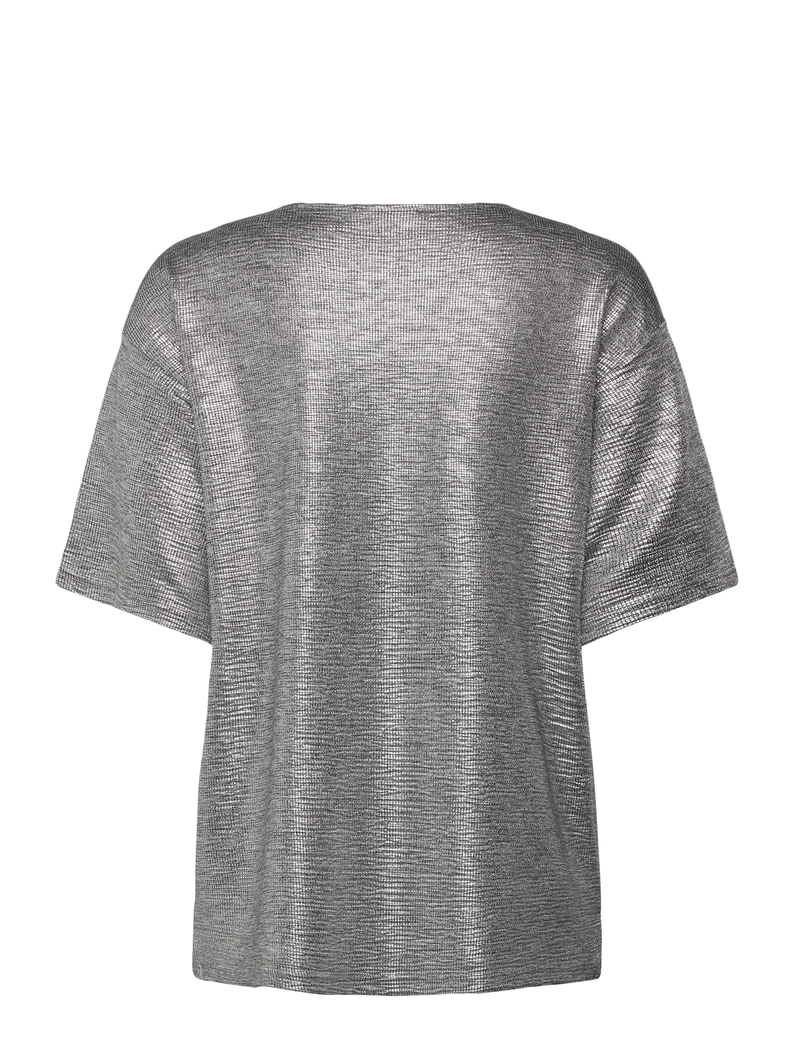 FREE/QUENT - FQSATINA-TEE - kortærmede bluser - silver - 2