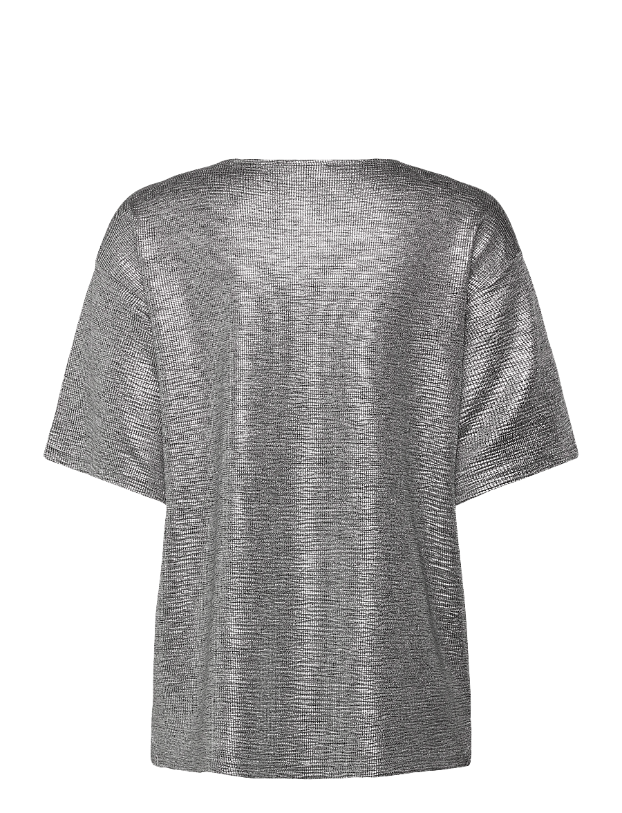 FREE/QUENT - FQSATINA-TEE - palaidinės trumpomis rankovėmis - silver - 2